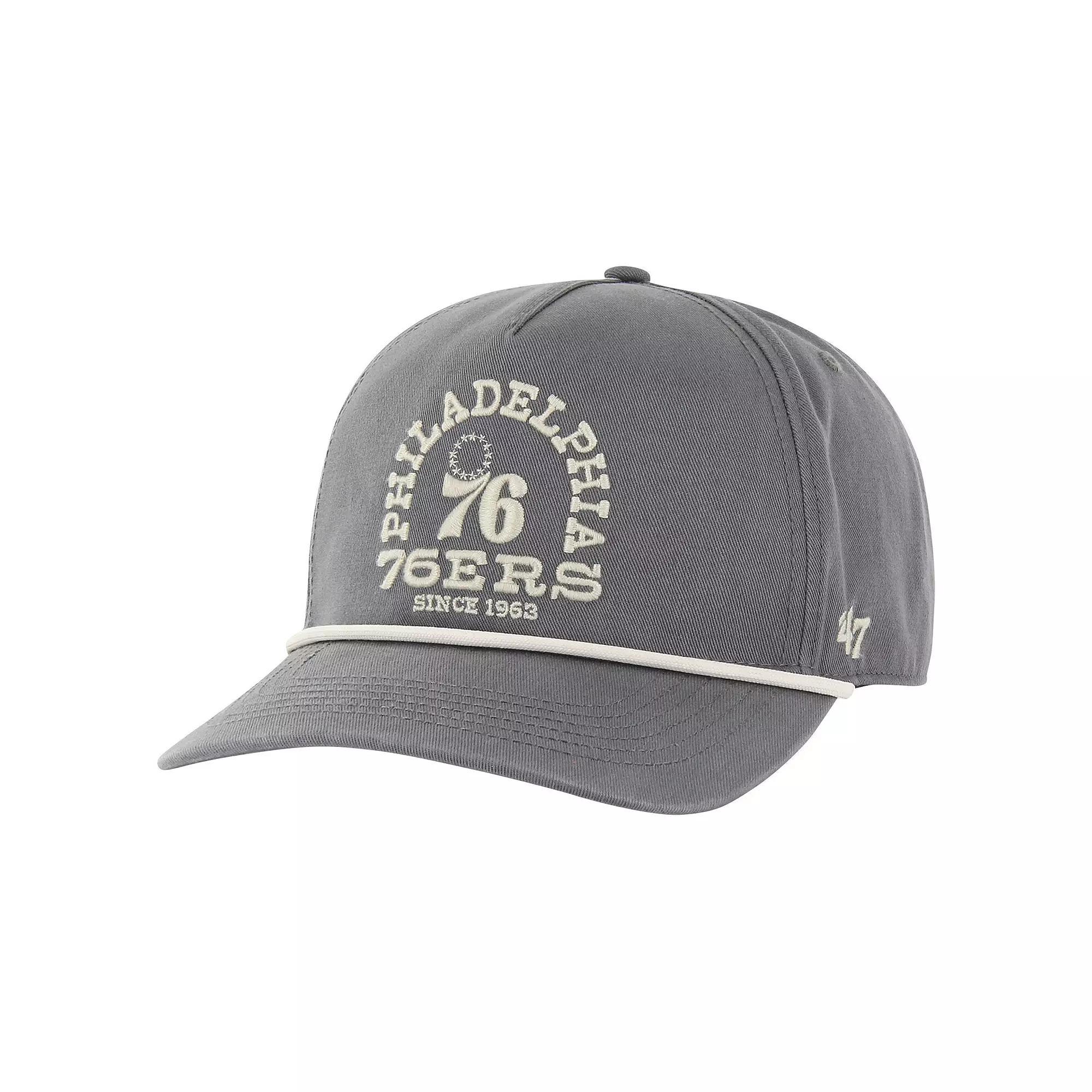 Men's '47  Charcoal Philadelphia 76ers Canyon Ranchero Hitch Adjustable Hat, 76r Charco Product Image