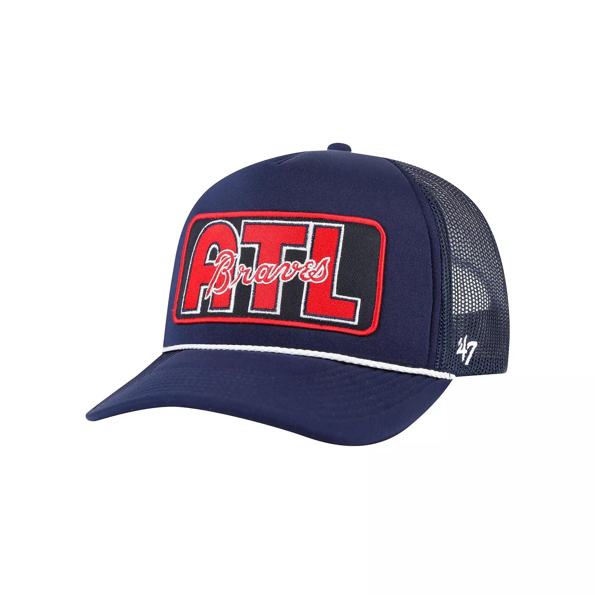 Mens 47 Atlanta Braves Local Patch Foam Front Trucker Adjustable Hat, Blue Product Image