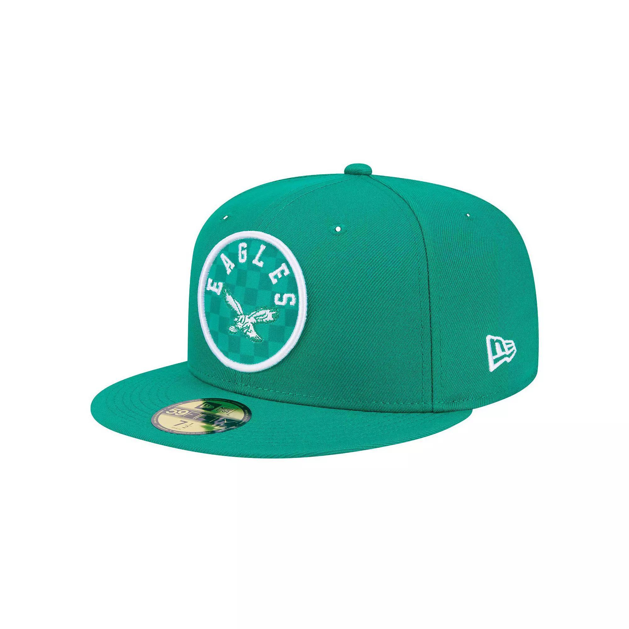 Men's New Era Kelly Green Philadelphia Eagles Checkered 59FIFTY Fitted Hat, Size: 7 1/4 Product Image