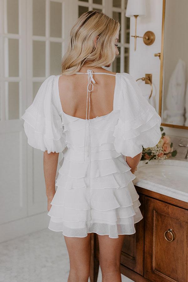 Love Song Tiered Mini Dress in White Product Image