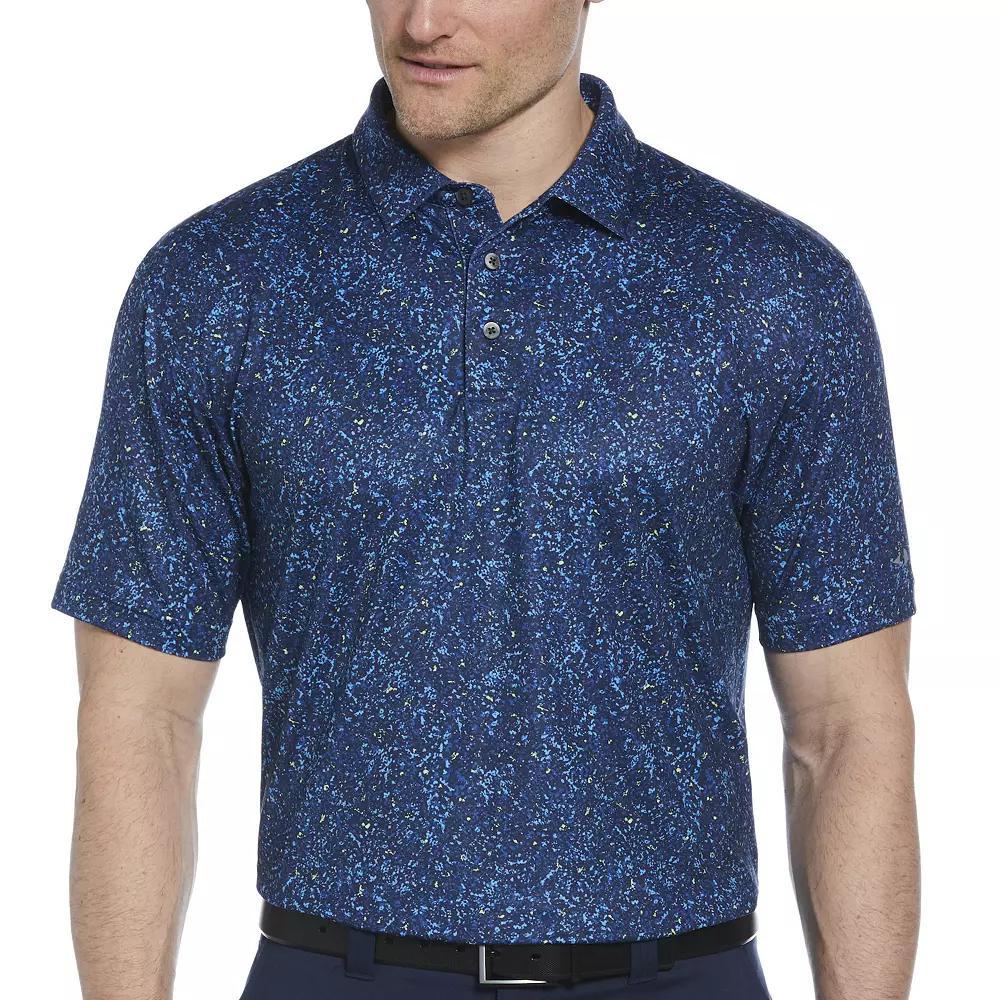 Men's Grand Slam Short Sleeve Paint Splatter Polo, Size: Small, Peacoat Product Image
