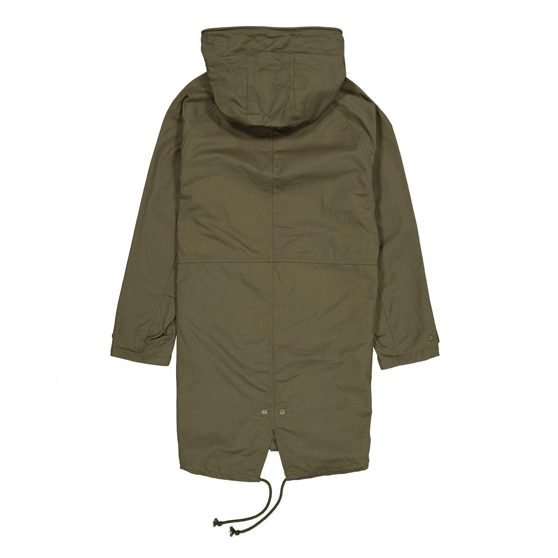 New Era Cap Dark Khaki Fishtail Parka Jacket Male Product Image