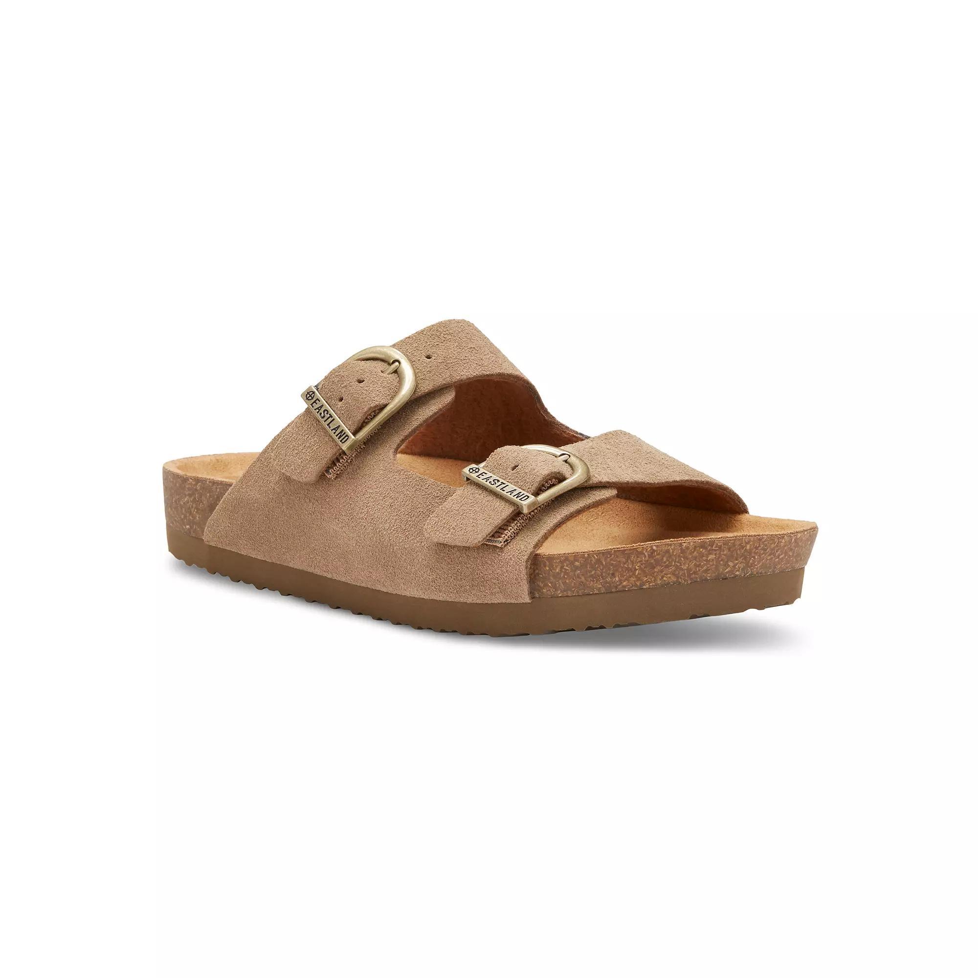 Eastland Cambridge Womens Leather Slide Sandal Green Suede Product Image