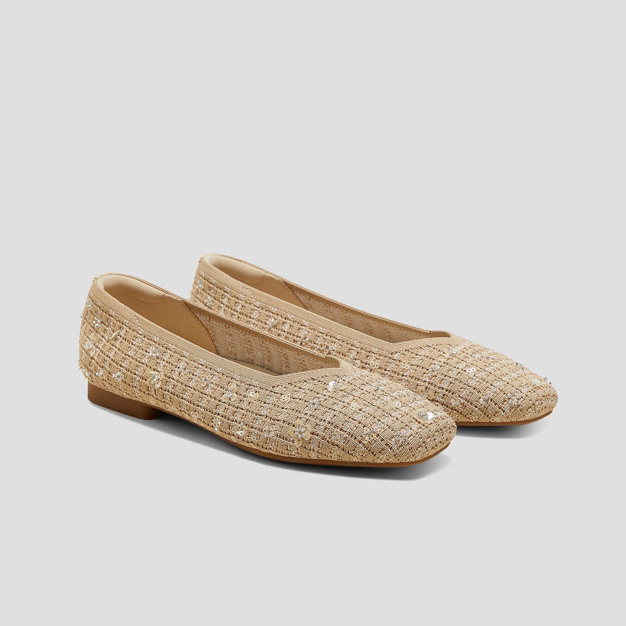 Square-Toe V-Cut Flats (Margot 2.0) Product Image