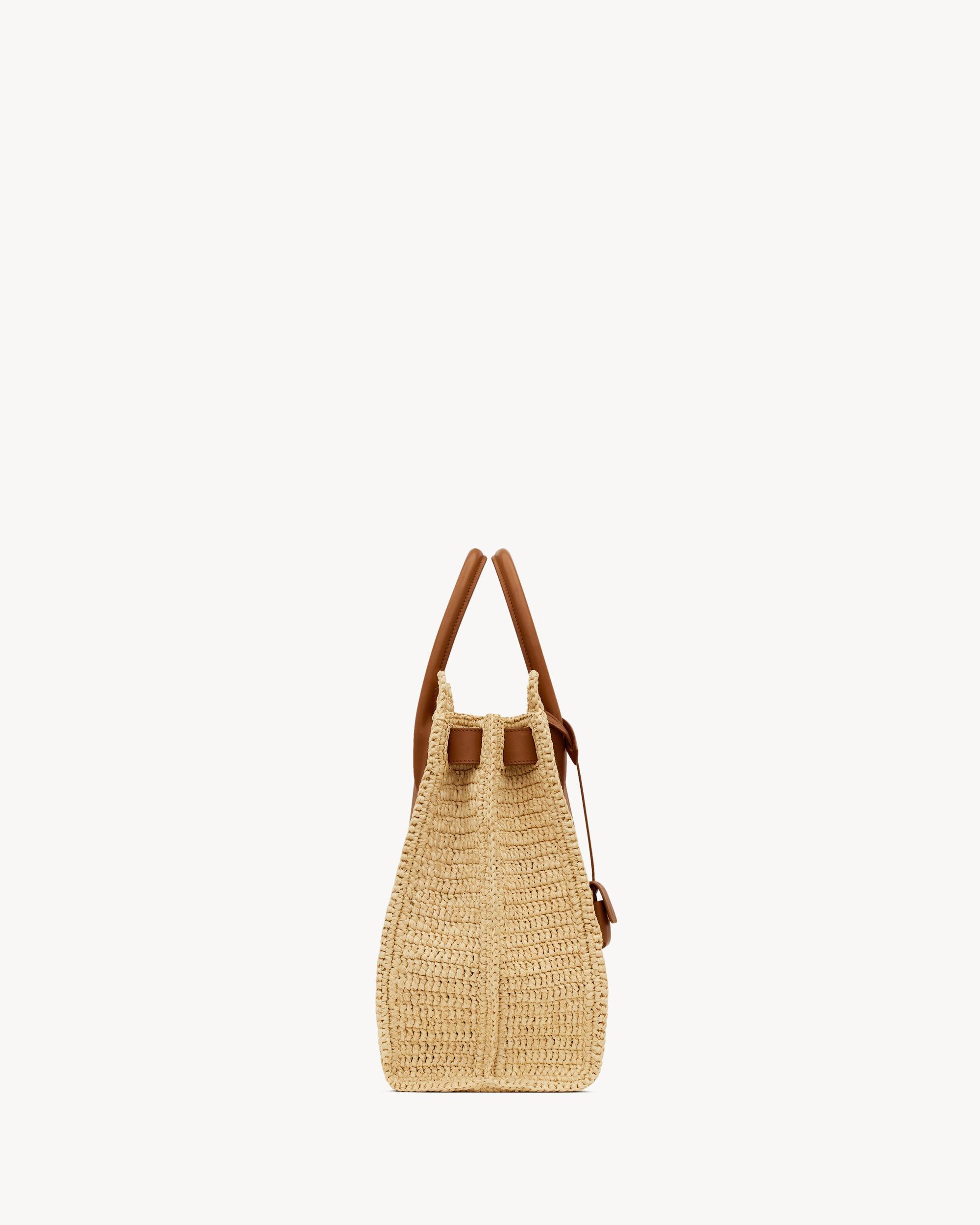 SAC DE JOUR supple in raffia and leather - MEDIUM Product Image