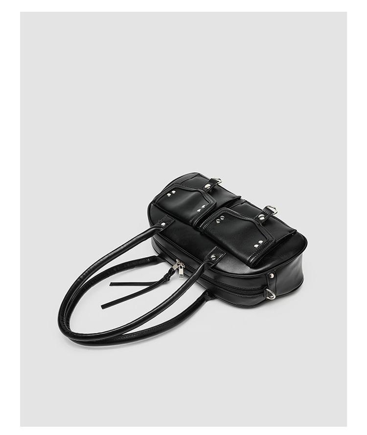 Faux Leather Buckled Pocketed Shoulder Bag Product Image