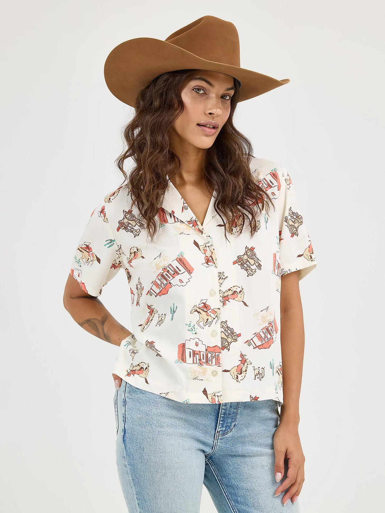 Women's Wrangler Retro® Cowgirl Camp Shirt | Women's TOPS | Wrangler® Product Image