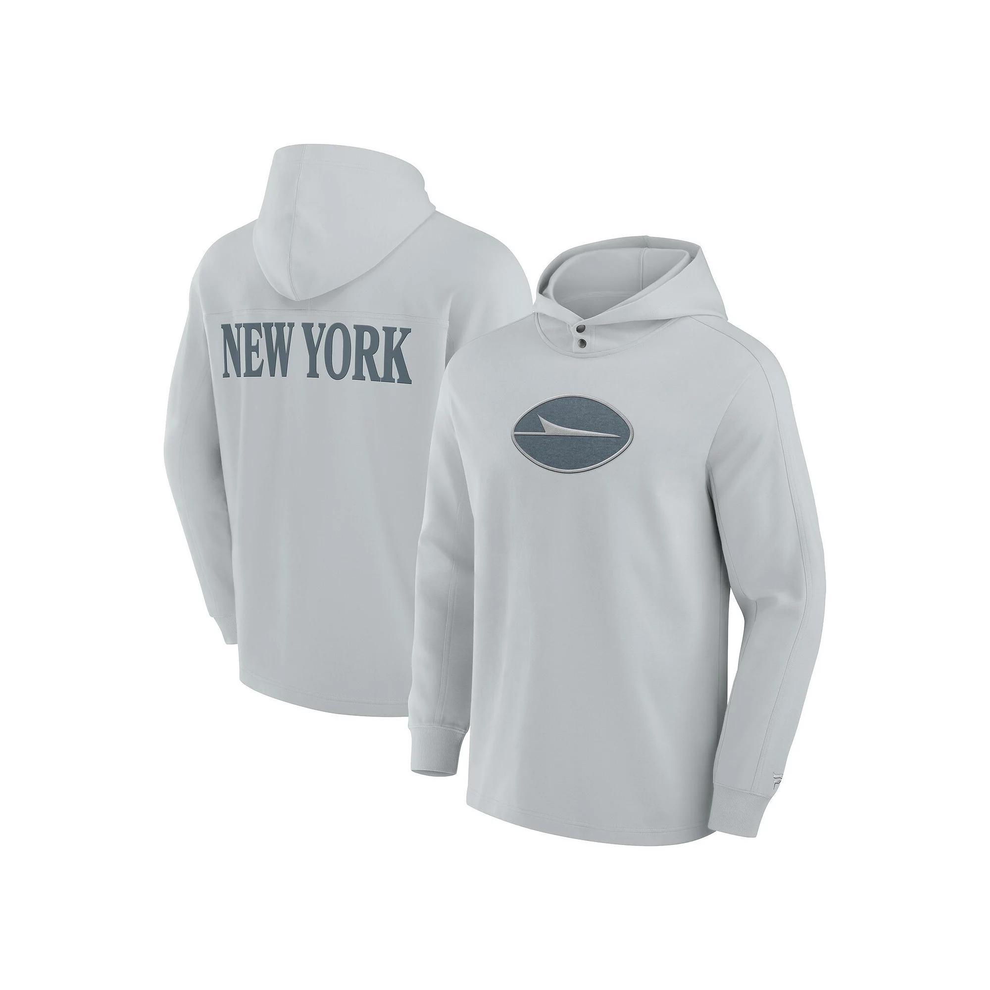 Mens Fanatics Gray New York Jets Elements Blaze Tri-Blend Long Sleeve Hoodie T-Shirt Product Image