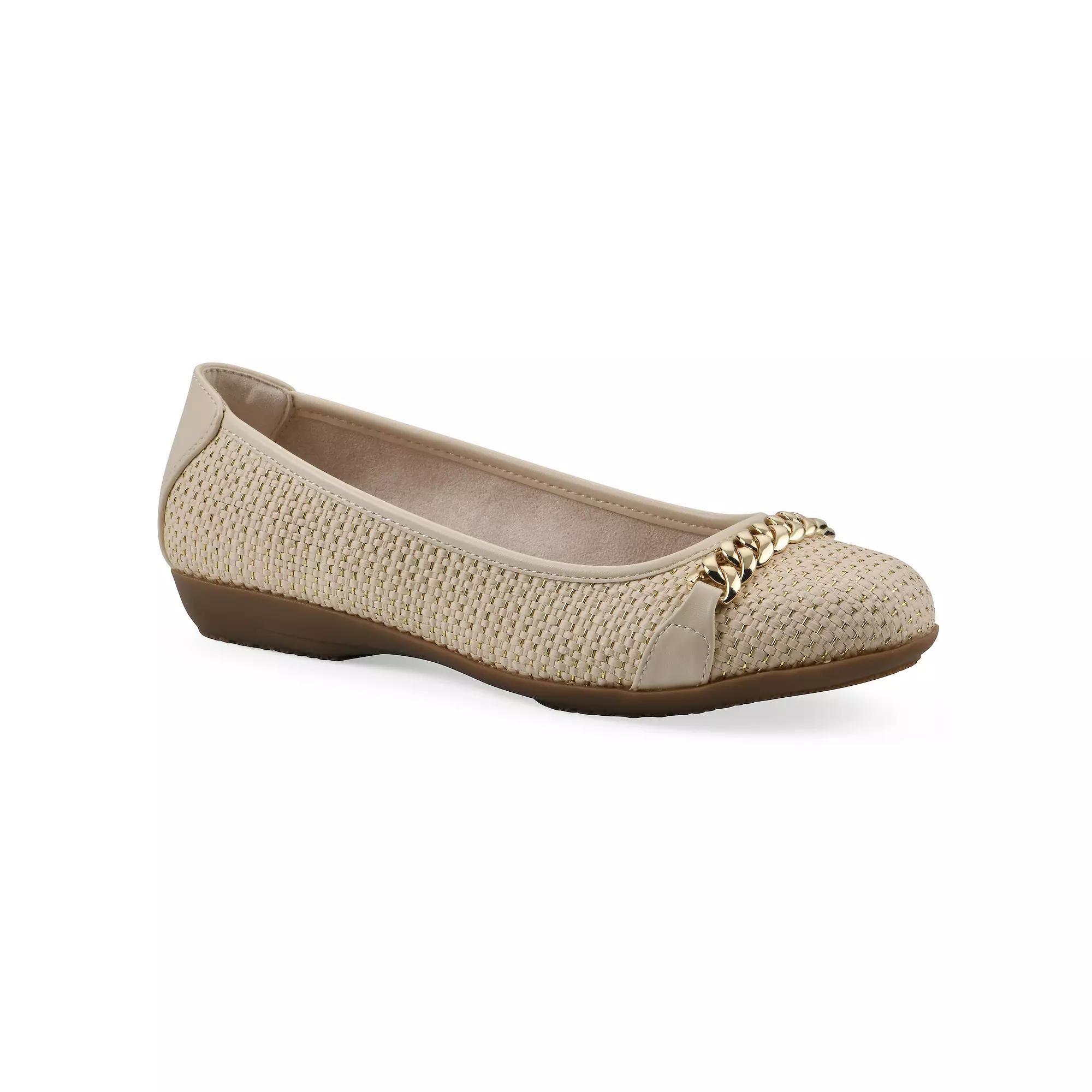 Cliffs by White Mountain Charmed Women's Ballet Flats, Size: 9, Gold Team Light Blue Product Image