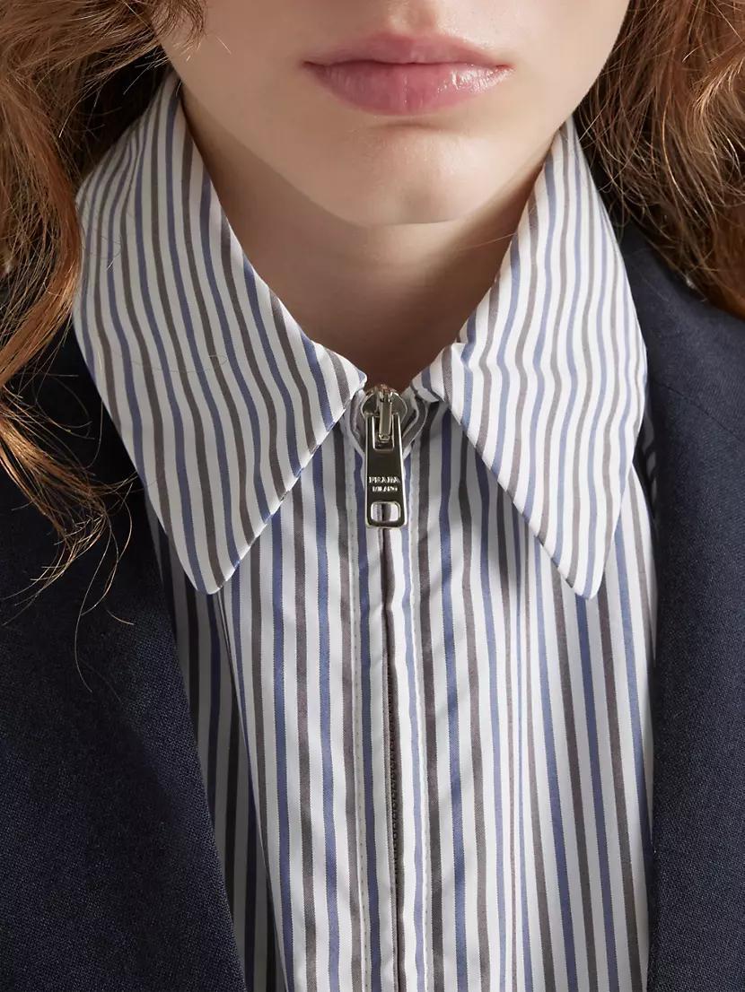 Striped Poplin Blouson Jacket Product Image