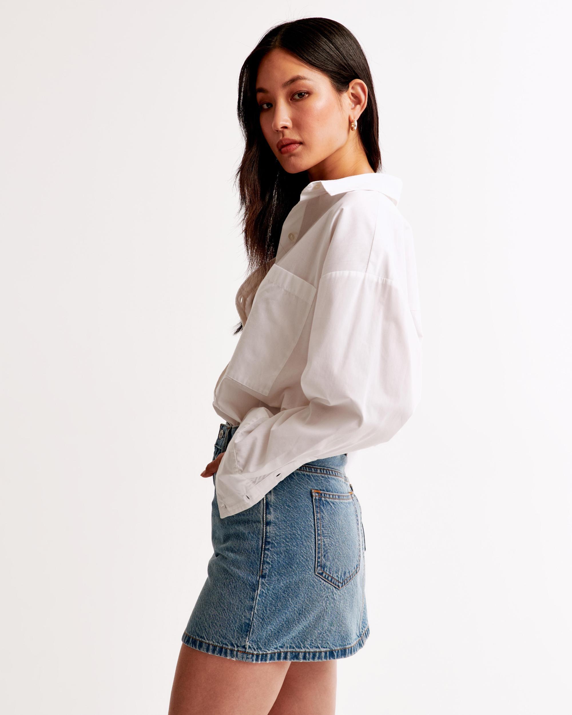 Denim Studded Mini Skirt Product Image