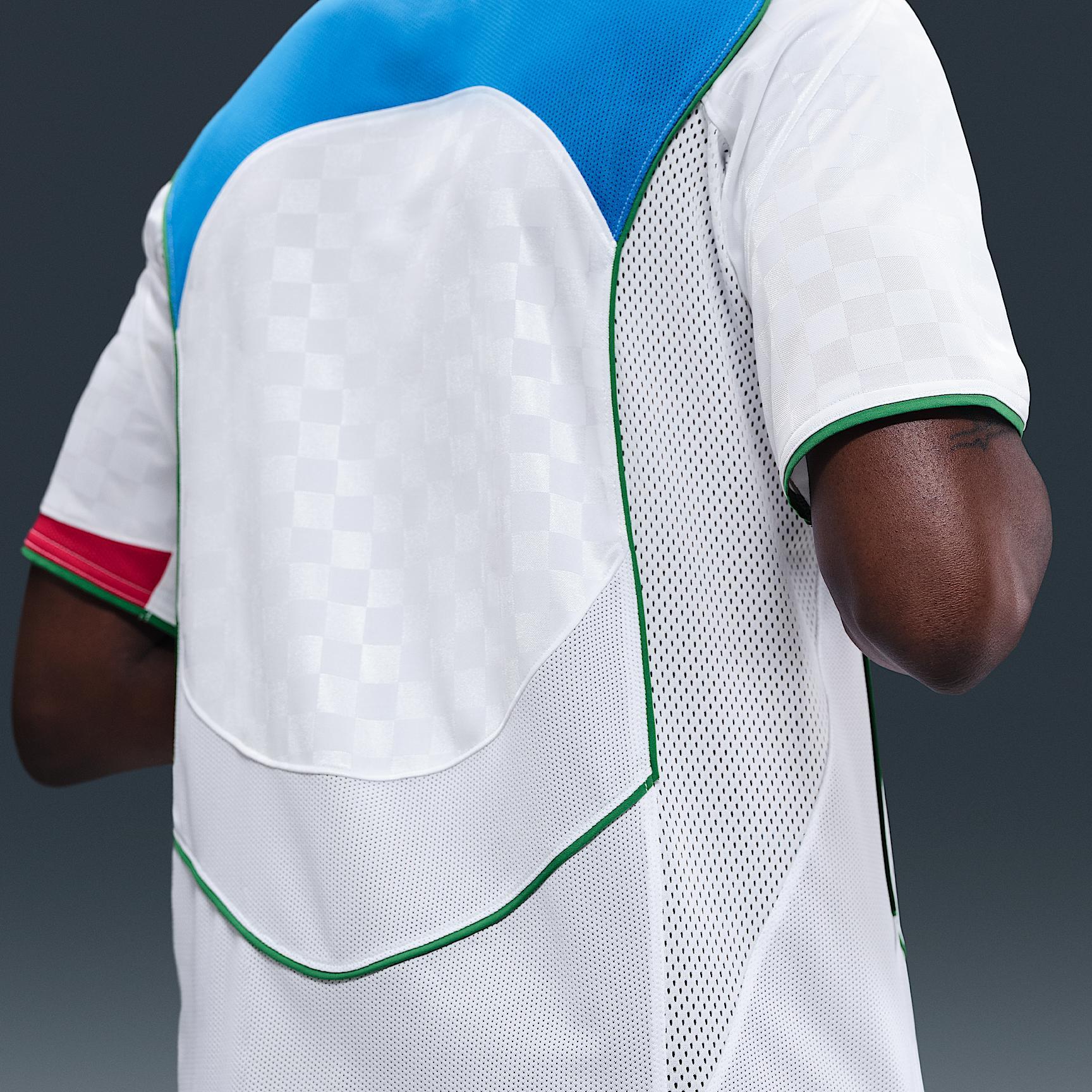 Nike Mens Total 90 Dri-FIT Soccer Jersey in White/Italy Blue/Sport Red Product Image