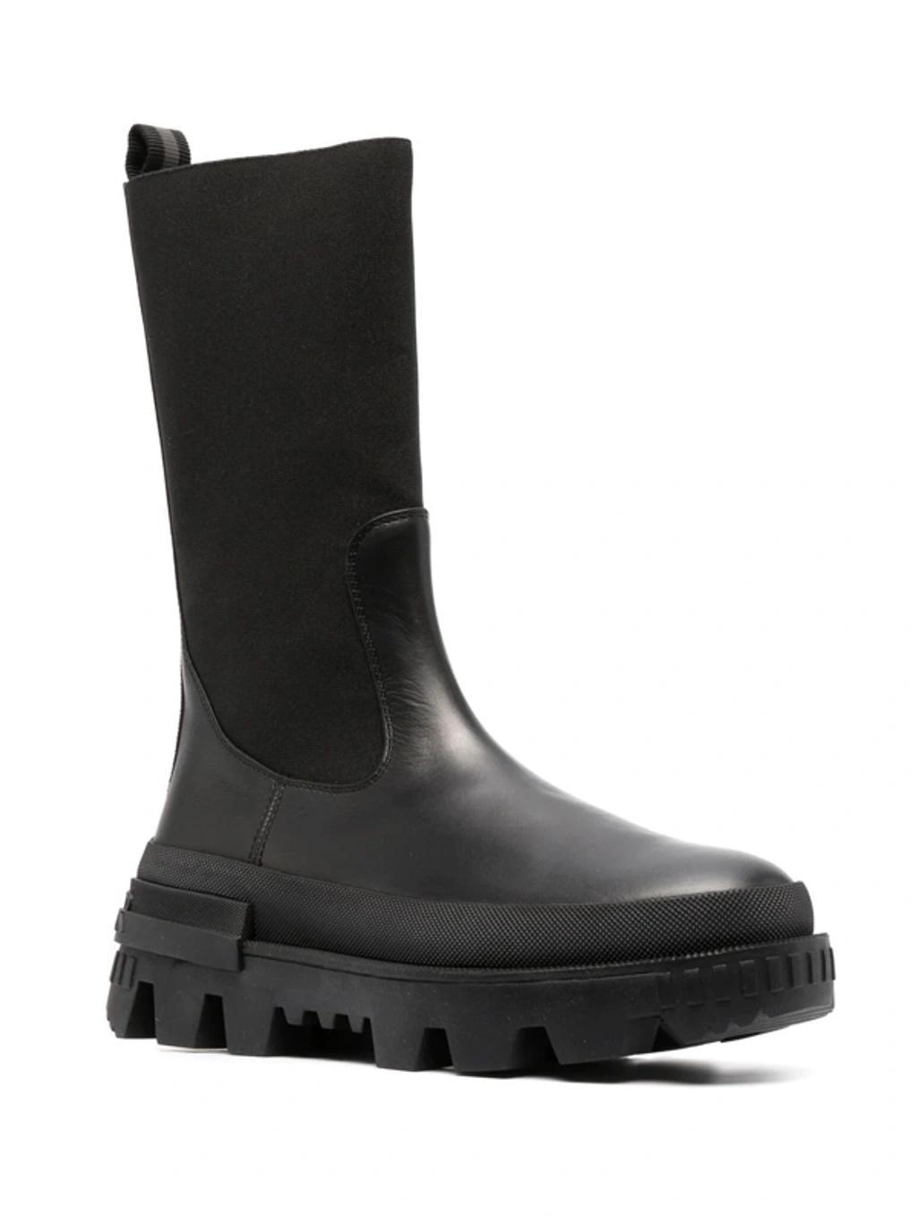 MONCLER Ridged-sole Panelled Boots In Black Product Image