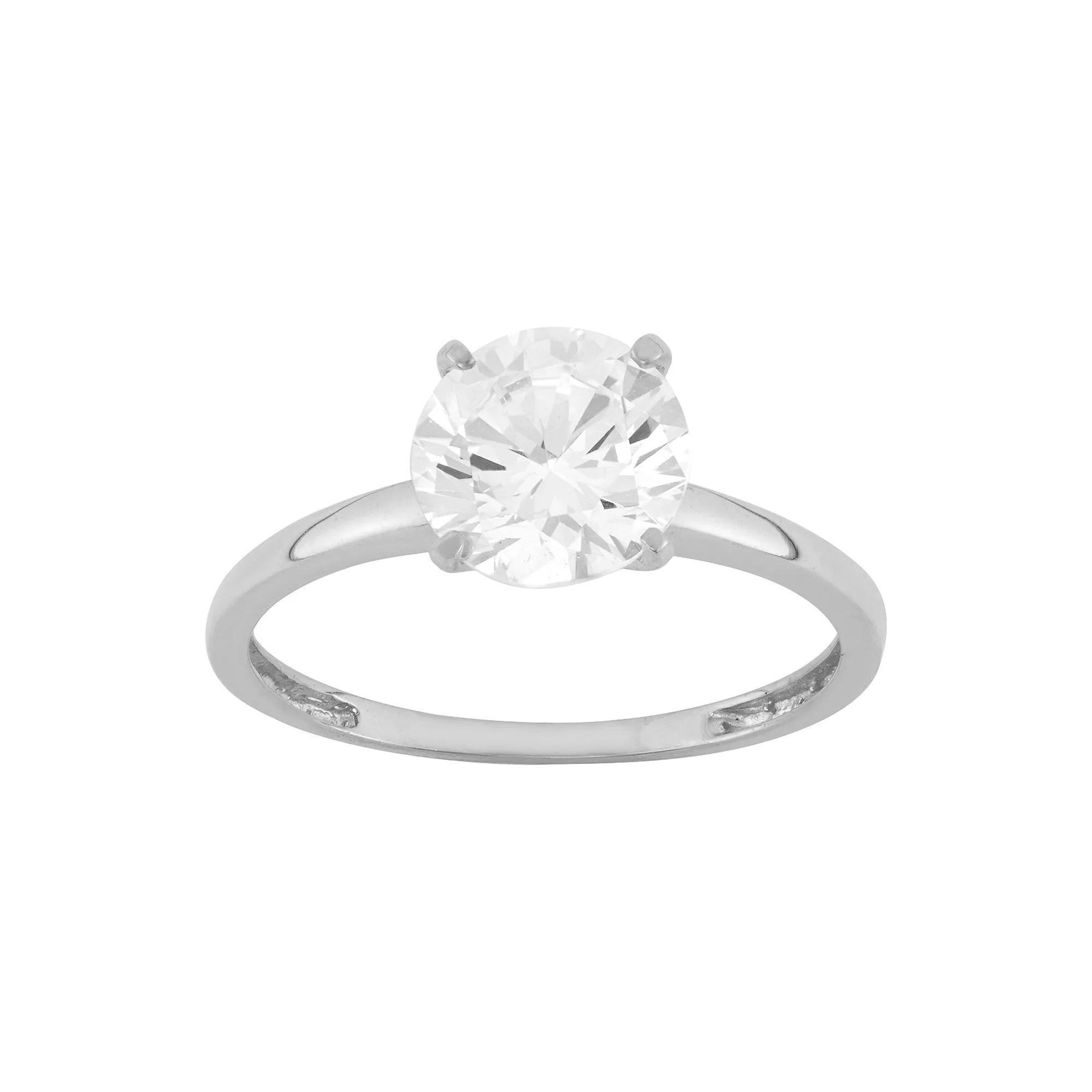 Designs by Gioelli 10k Gold Solitaire Ring, Womens 10k Whgold Product Image