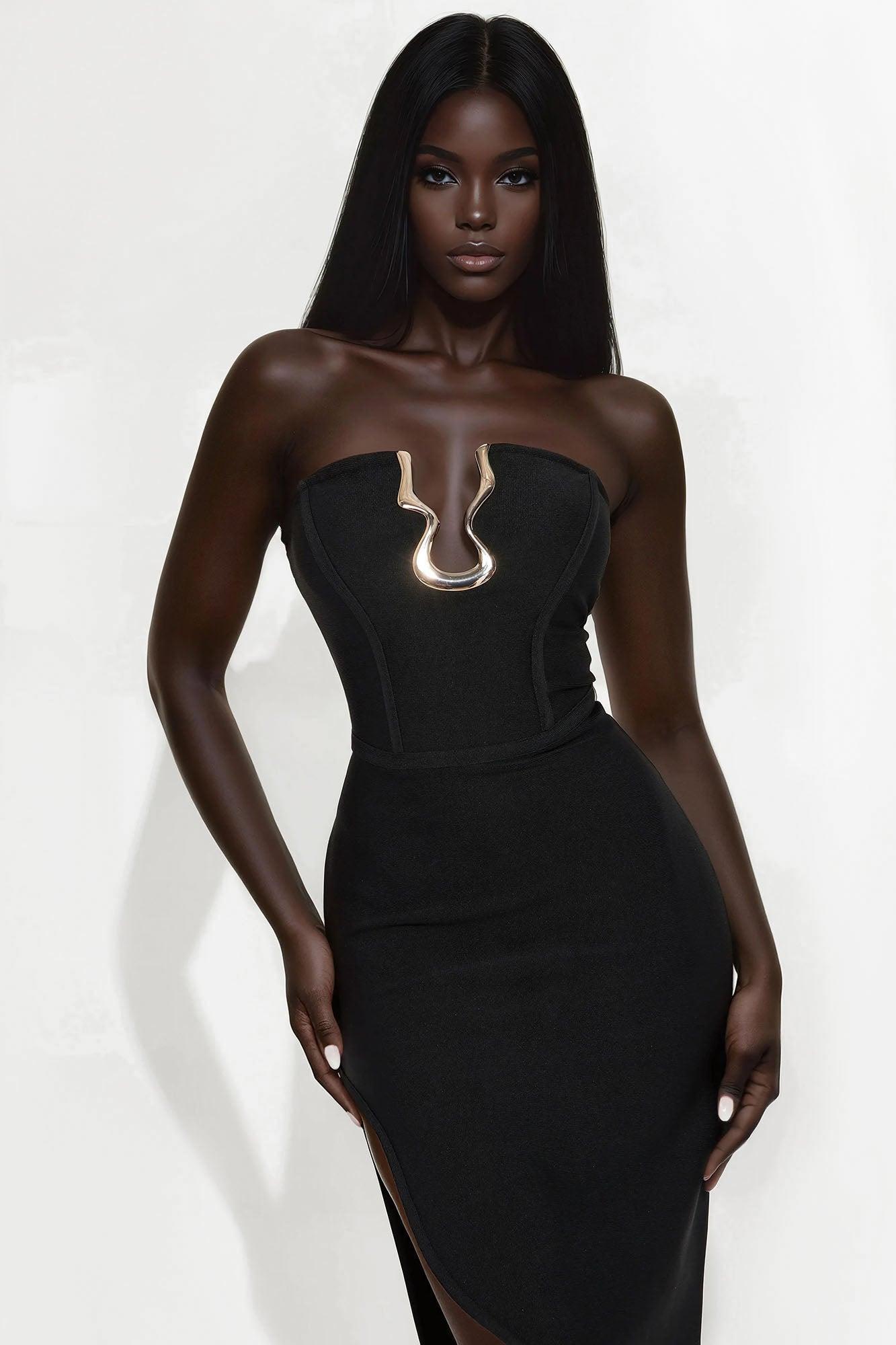 Ariana Bandage Maxi Dress - Black Product Image
