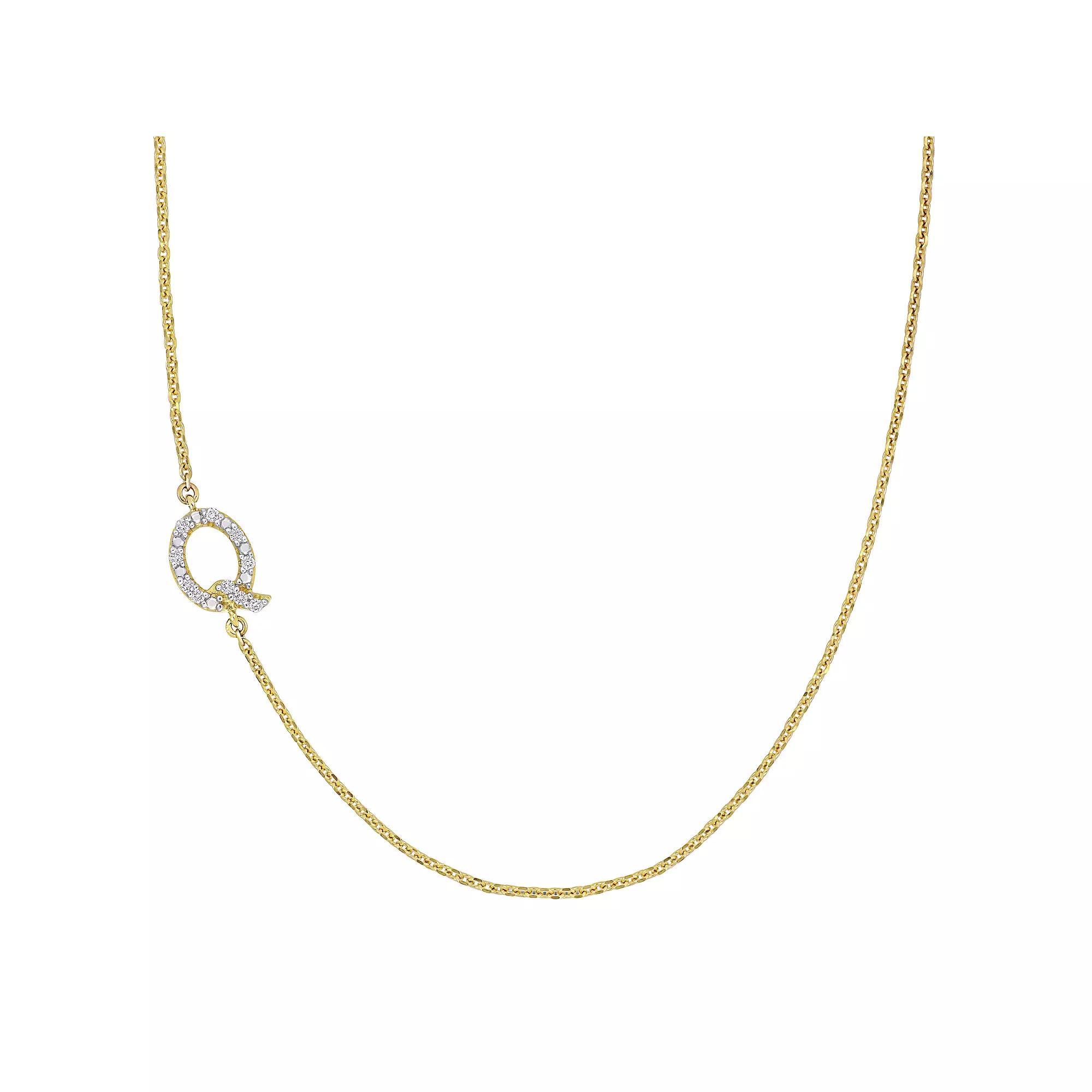 Stella Grace 14k Gold Diamond Accent Initial Necklace, Women's, Size: 18" Product Image