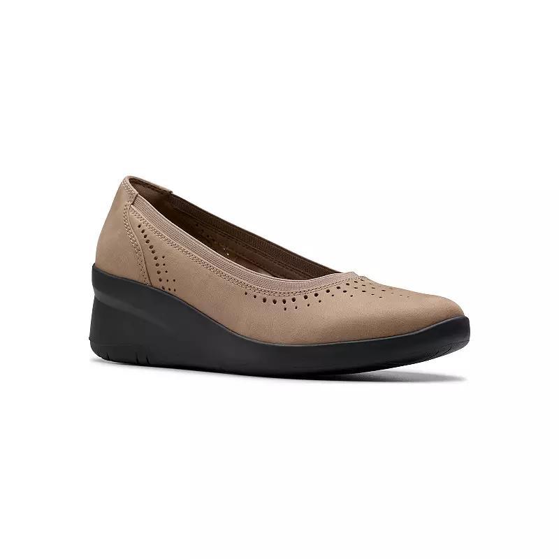 Clarks Suttyn Kaylie Women's Wedge Casual Shoes, Size: 9 Wide, Light Brown Product Image