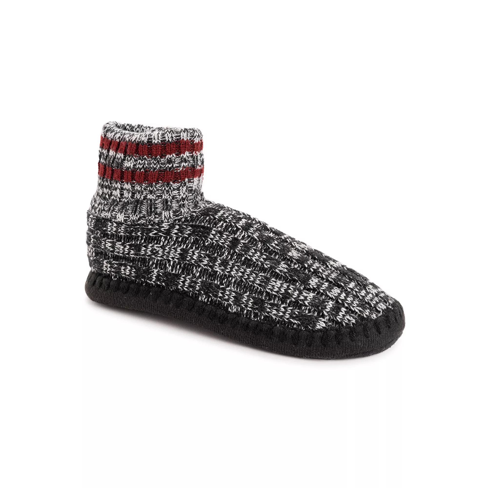 MUK LUKS Cable Knit Cuffed Men's Boot Slippers, Size: Small-Medium, Brown Marl Product Image