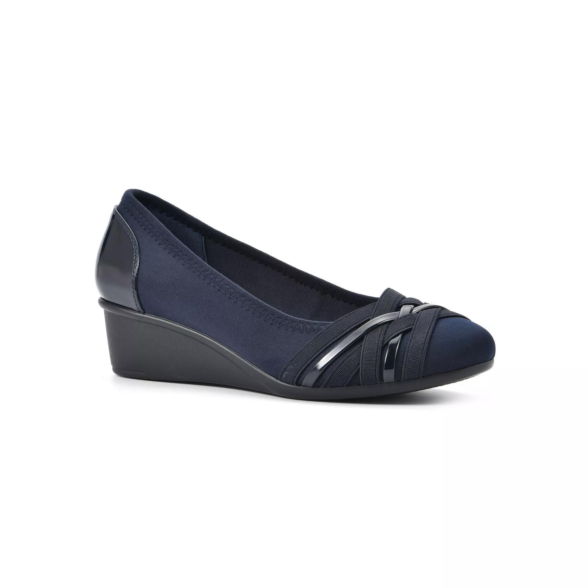 Women's Cliffs by White Mountain Bowie Women's Wedges, Size: 7, Blue Smo Product Image