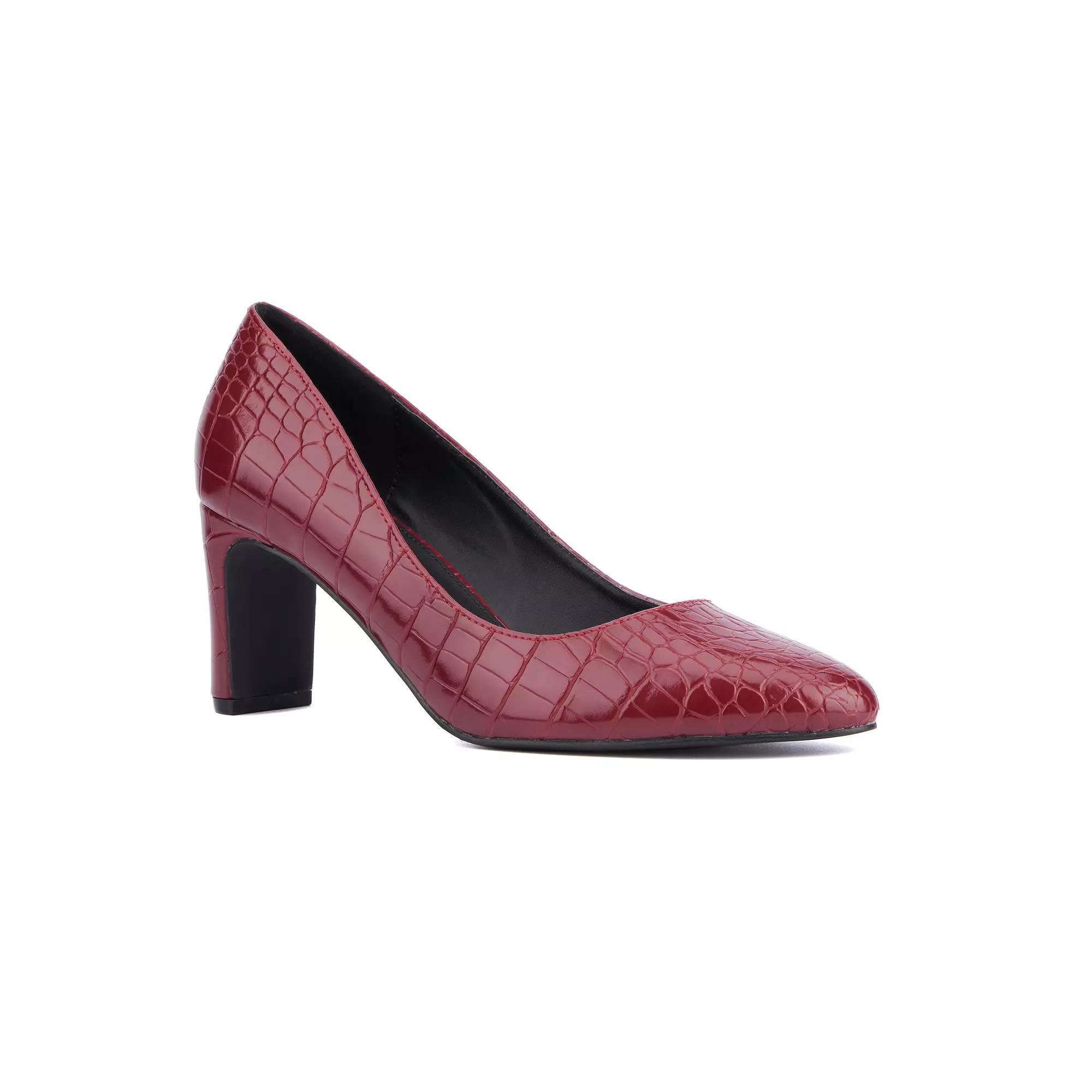Fashion to Figure Hope Womens Wide Width Pumps Red Croc Product Image