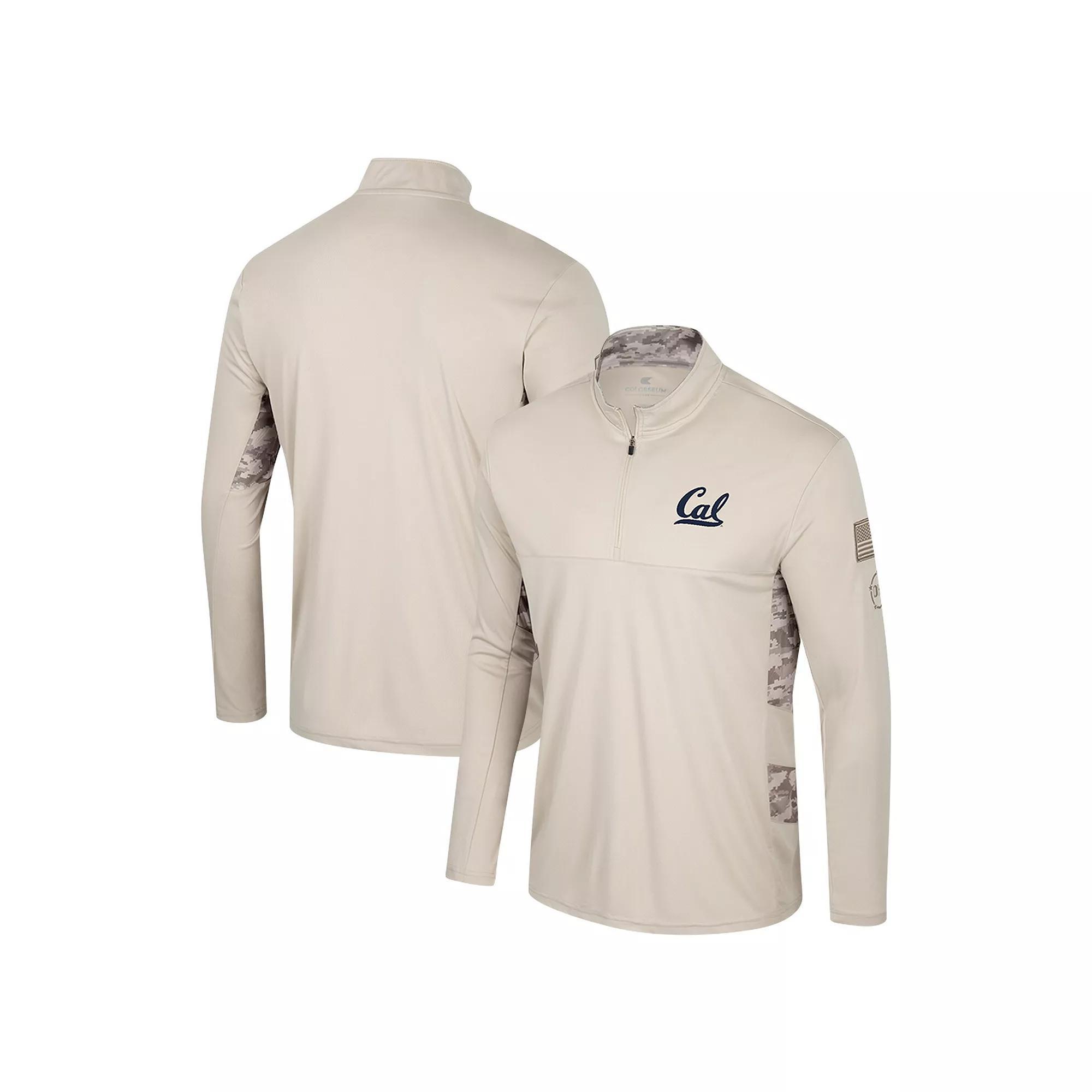 Men's Colosseum Natural Alabama Crimson Tide OHT Military Appreciation Quarter-Zip Jacket, Size: Medium, Beige Product Image