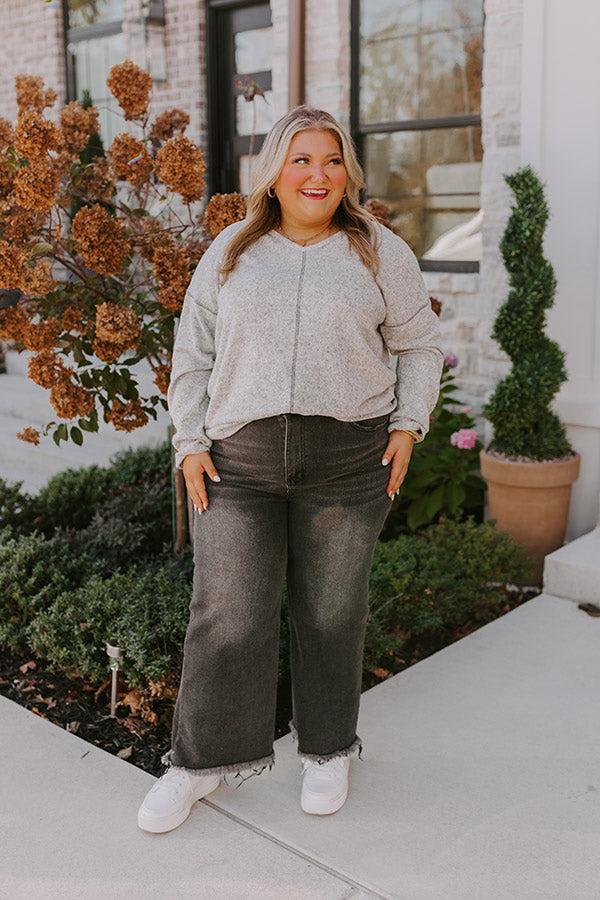 Cozy Coast Shift Top In Grey Curves Product Image