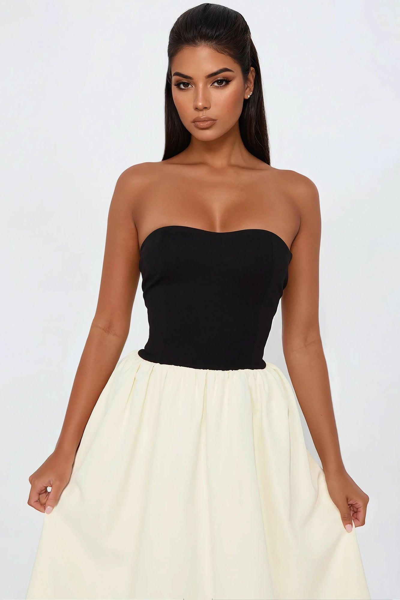 Gigi Strapless Midi Dress - Black/combo Product Image