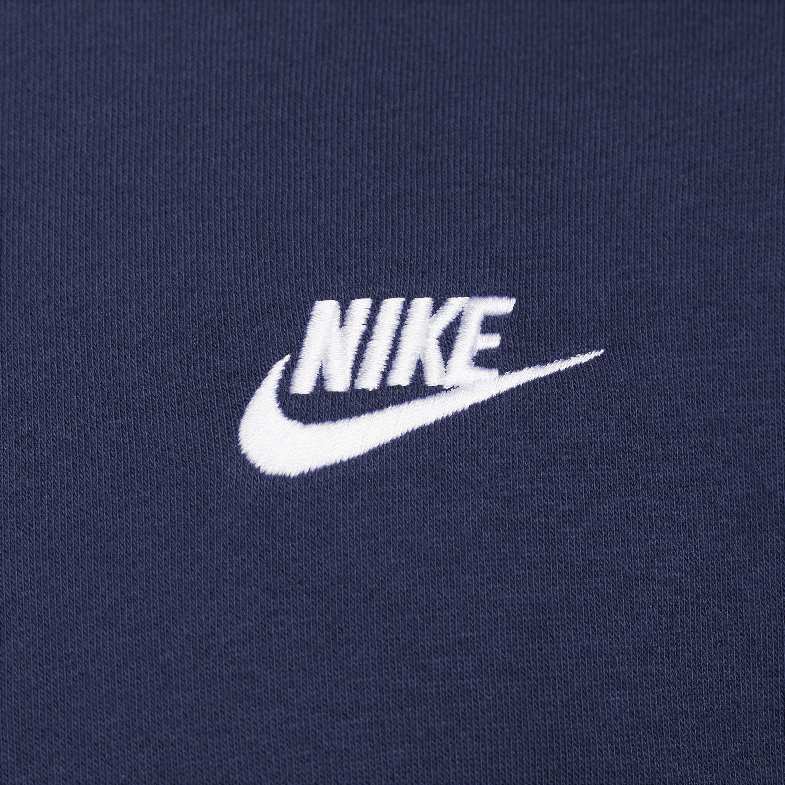 Men's Nike Club Fleece Crew, Size: XL, Black Navy White Product Image