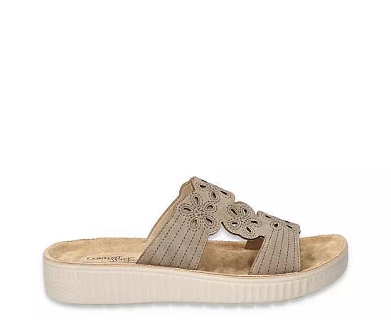 Easy Street Taj Women's Comfort Platform Slide Sandals, Size: 10 Wide, White Product Image