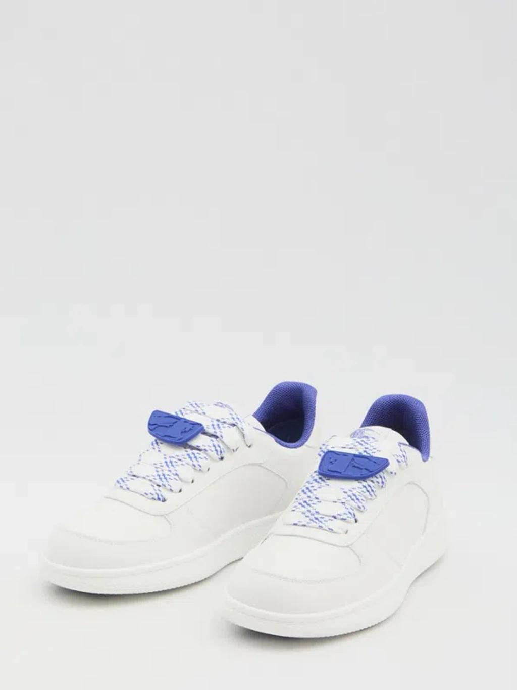 BURBERRY Terrace Leather Sneakers In White Product Image