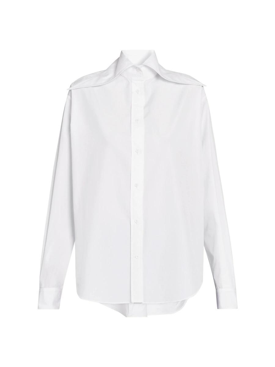 Womens Cotton Poplin Button-Front Shirt Product Image
