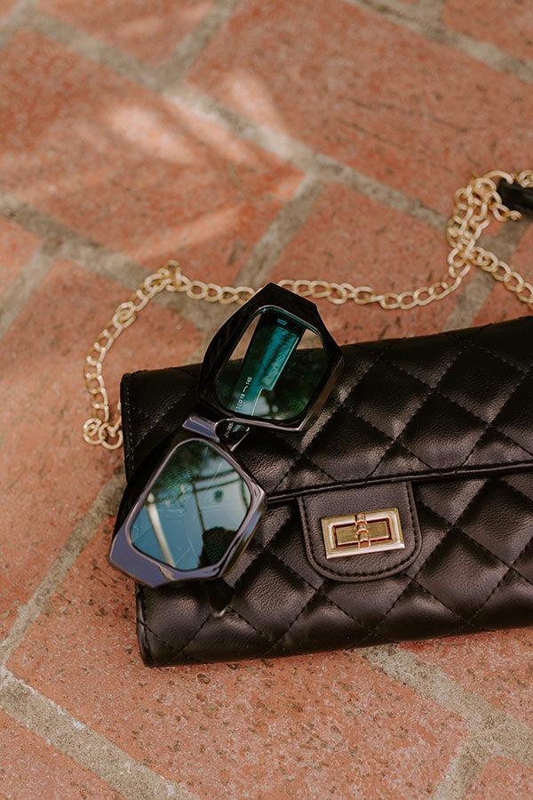 Bungalow Cutie Sunnies in Black with Green Lens Product Image