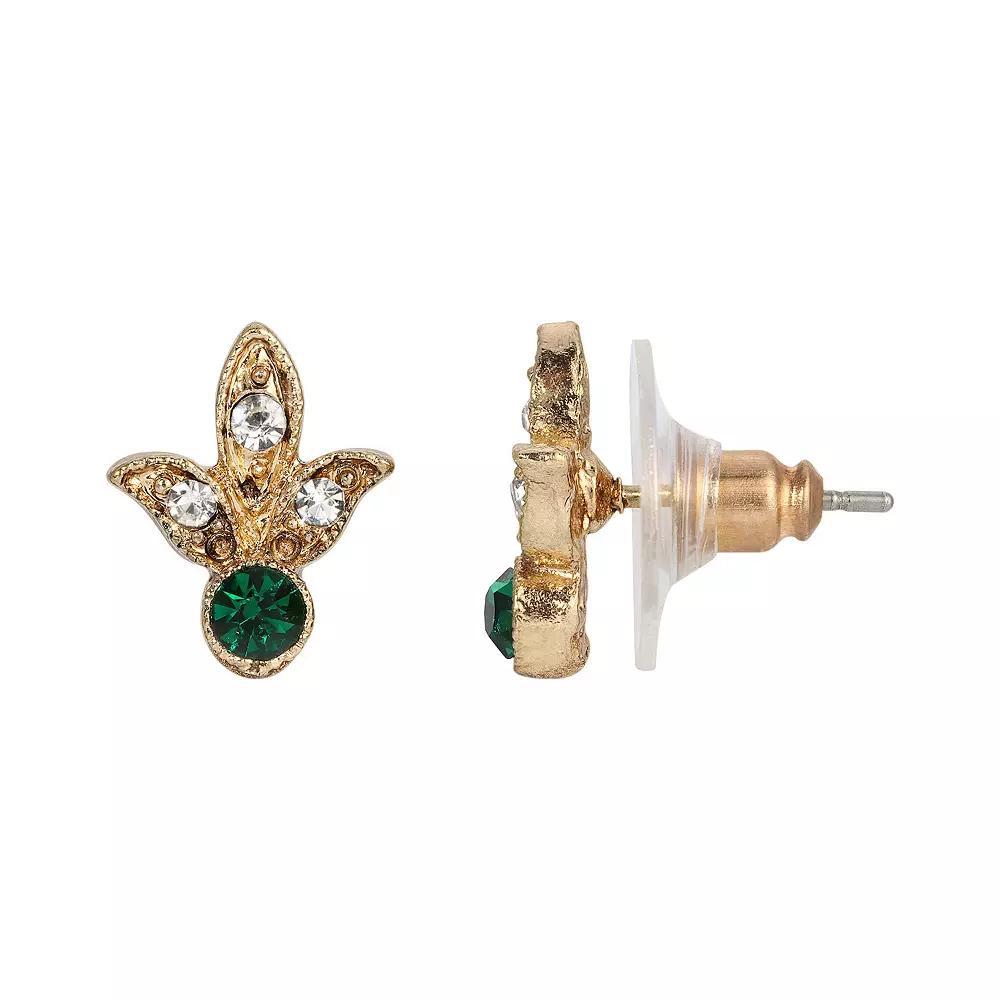 1928 Navette Shaped Green Stone Earrings, Womens Product Image