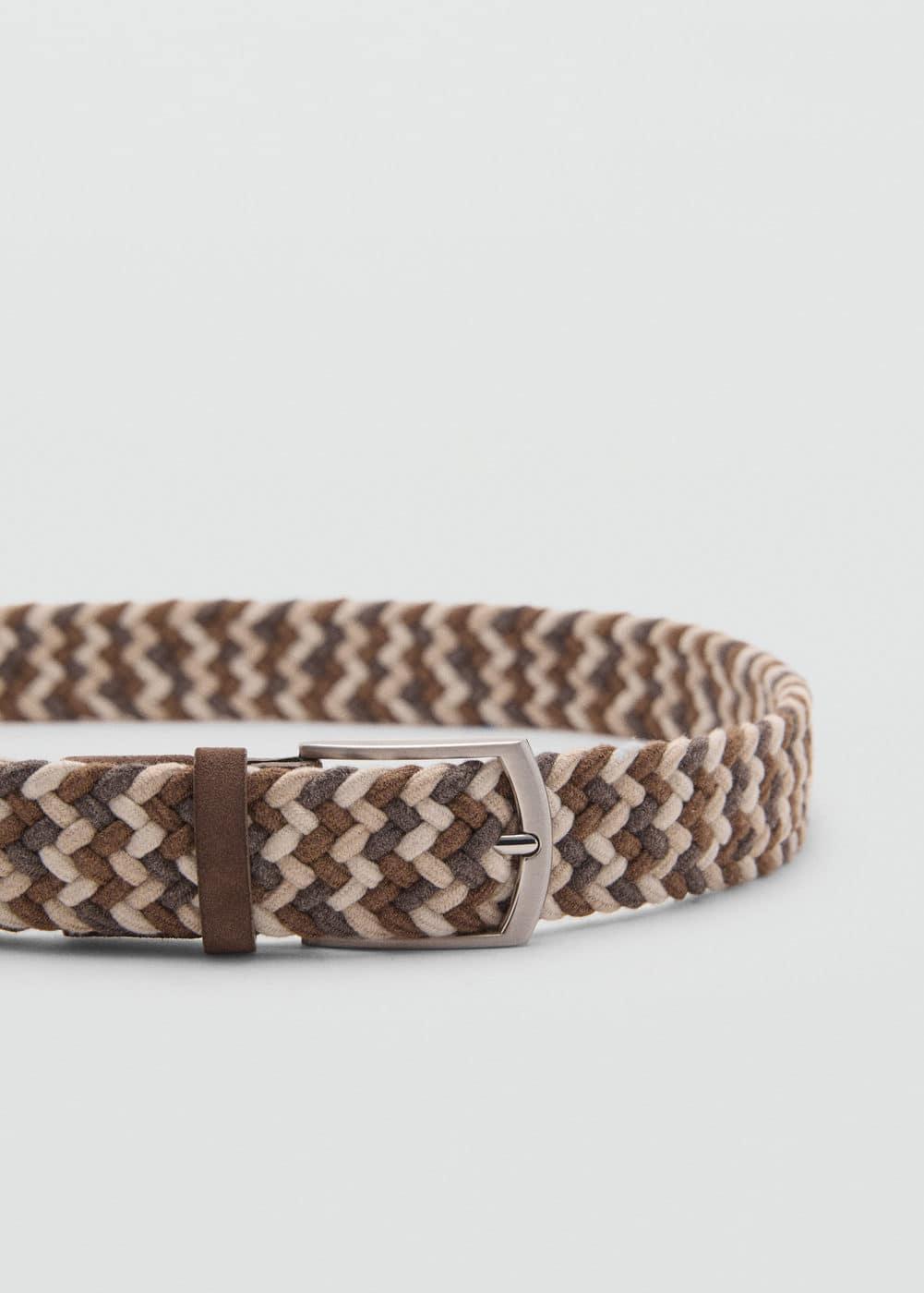 Braided elastic coloured belt - Men | MANGO USA Product Image