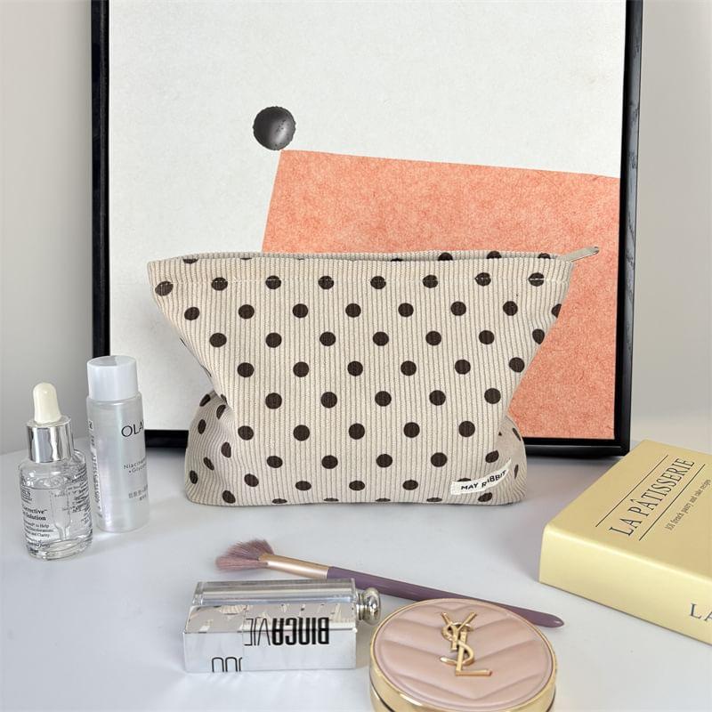 Dotted Corduroy Makeup Pouch Product Image