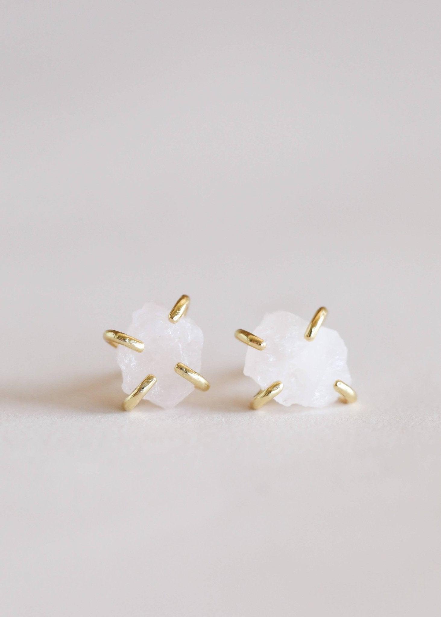 Rose Quartz Gemstone Prong Earring Product Image