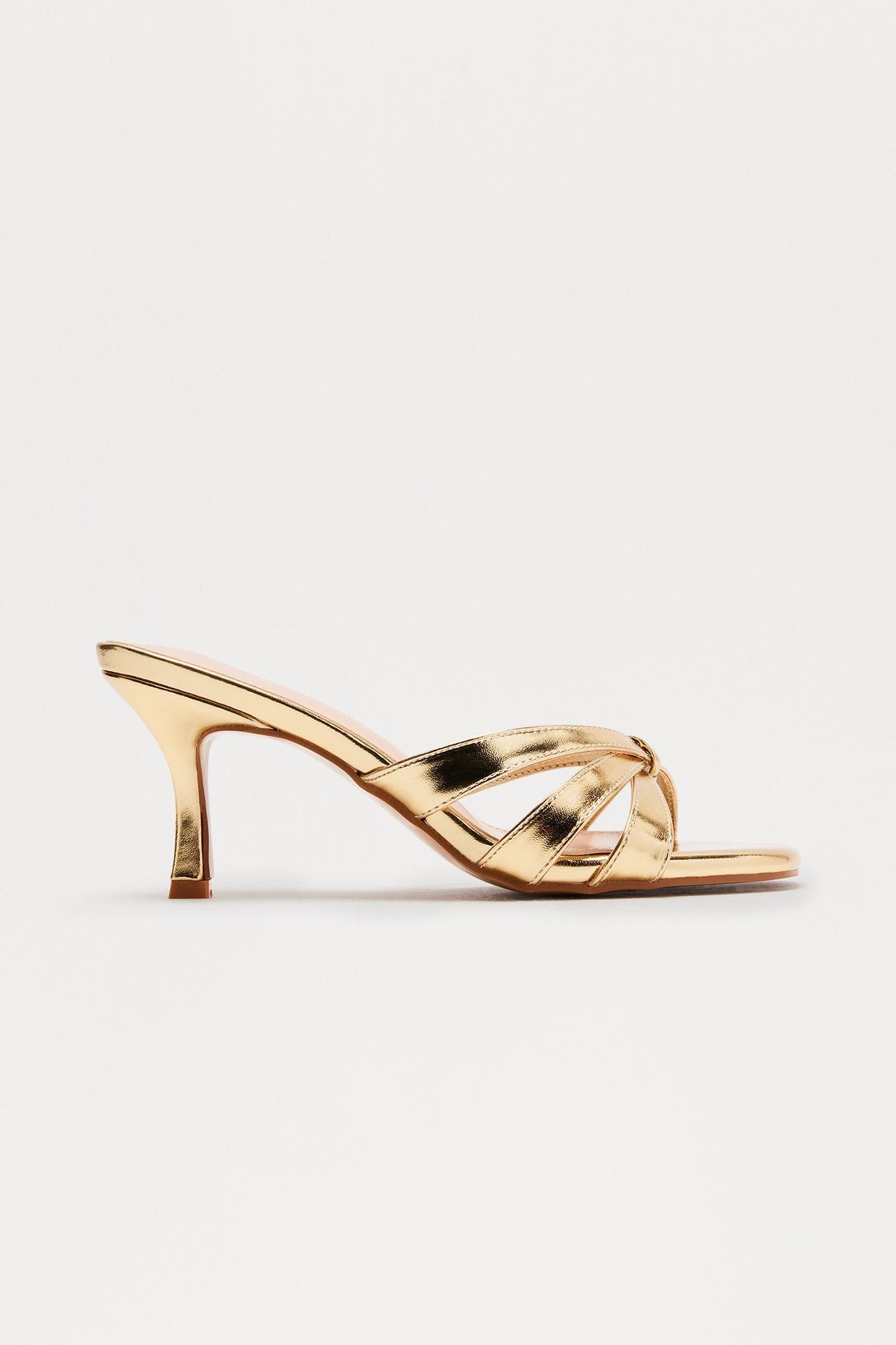 Jimena Thong Mules - Gold Product Image