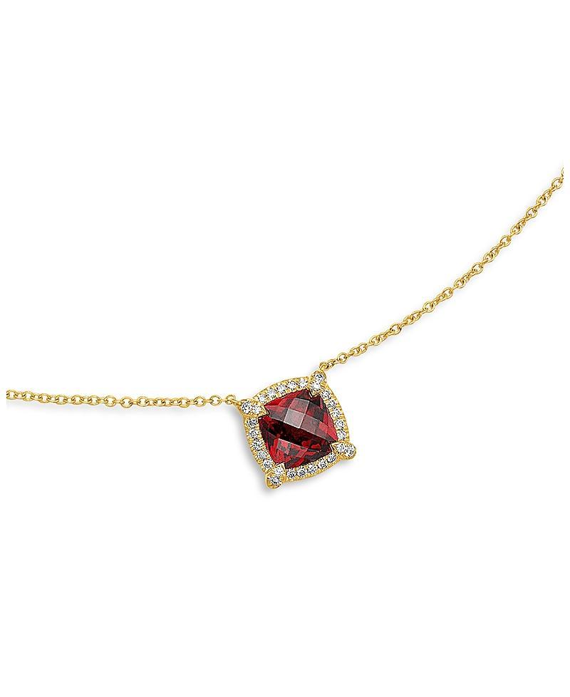 David Yurman Petite Chatelaine Pave Bezel Pendant Necklace in 18K Yellow Gold with Hampton Blue Topaz, 18 Product Image
