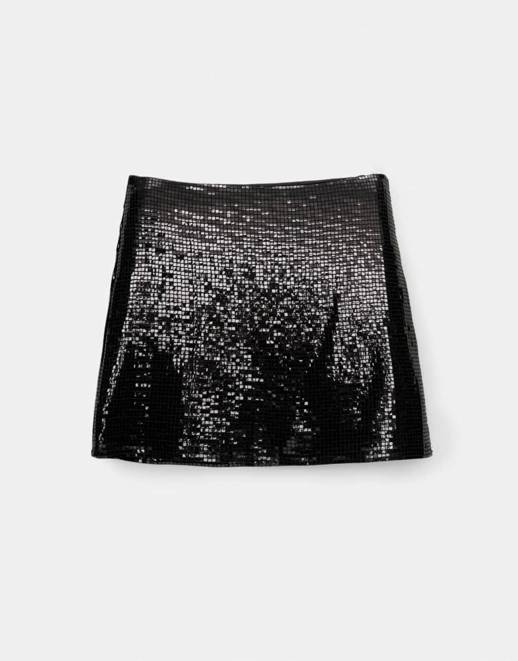 Pull&Bear x Dixie D'Amelio sequin skirt in black - part of a set Product Image