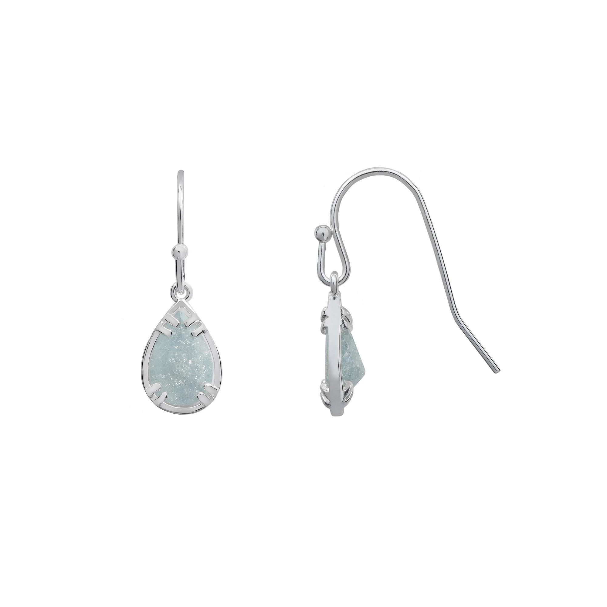 LC Lauren Conrad Silver Tone Crackle Cubic Zirconia Nickel Free Drop Earrings, Women's Product Image
