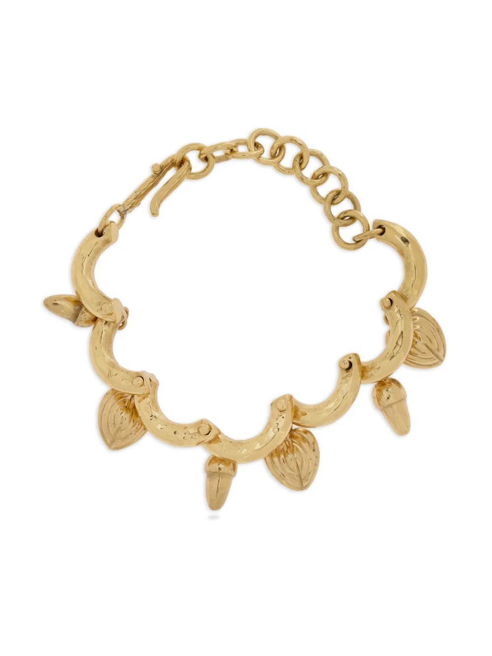 ULLA JOHNSON Petal Charm-detail Bracelet In Yellow Product Image