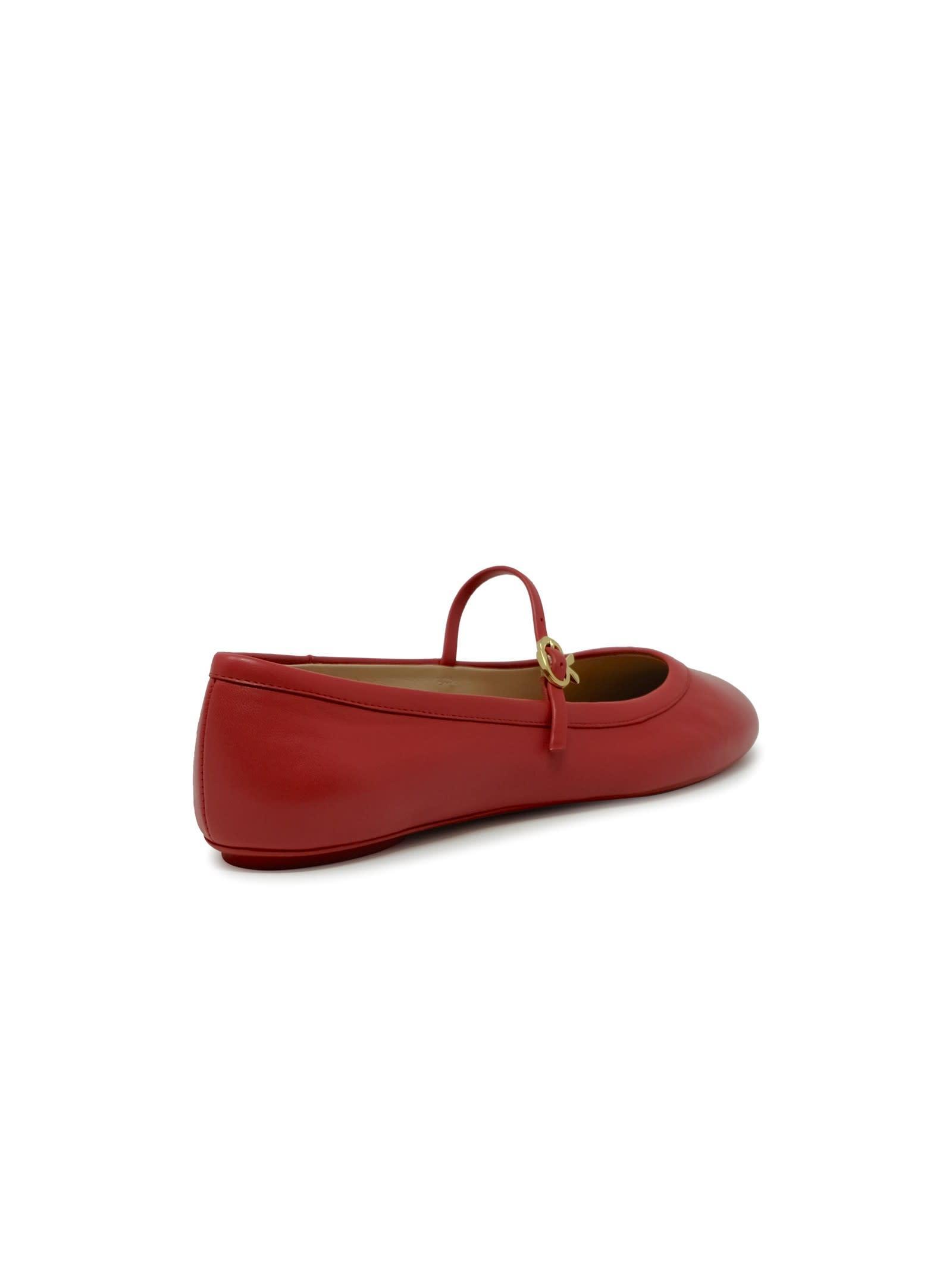 GIANVITO ROSSI Woman Ballet Flats Red Size 8 Leather In Red Nappa Product Image