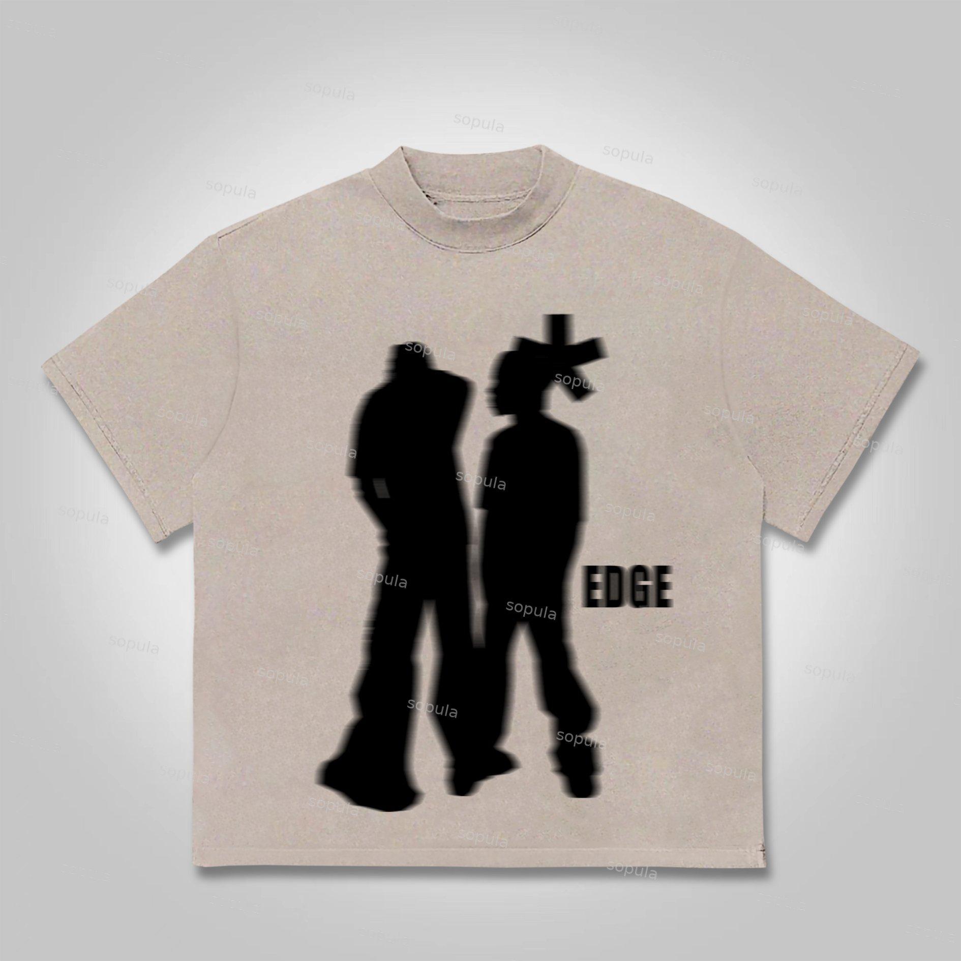 Sopula Street Portrait Edge Graphic Print Cotton T-shirt Product Image