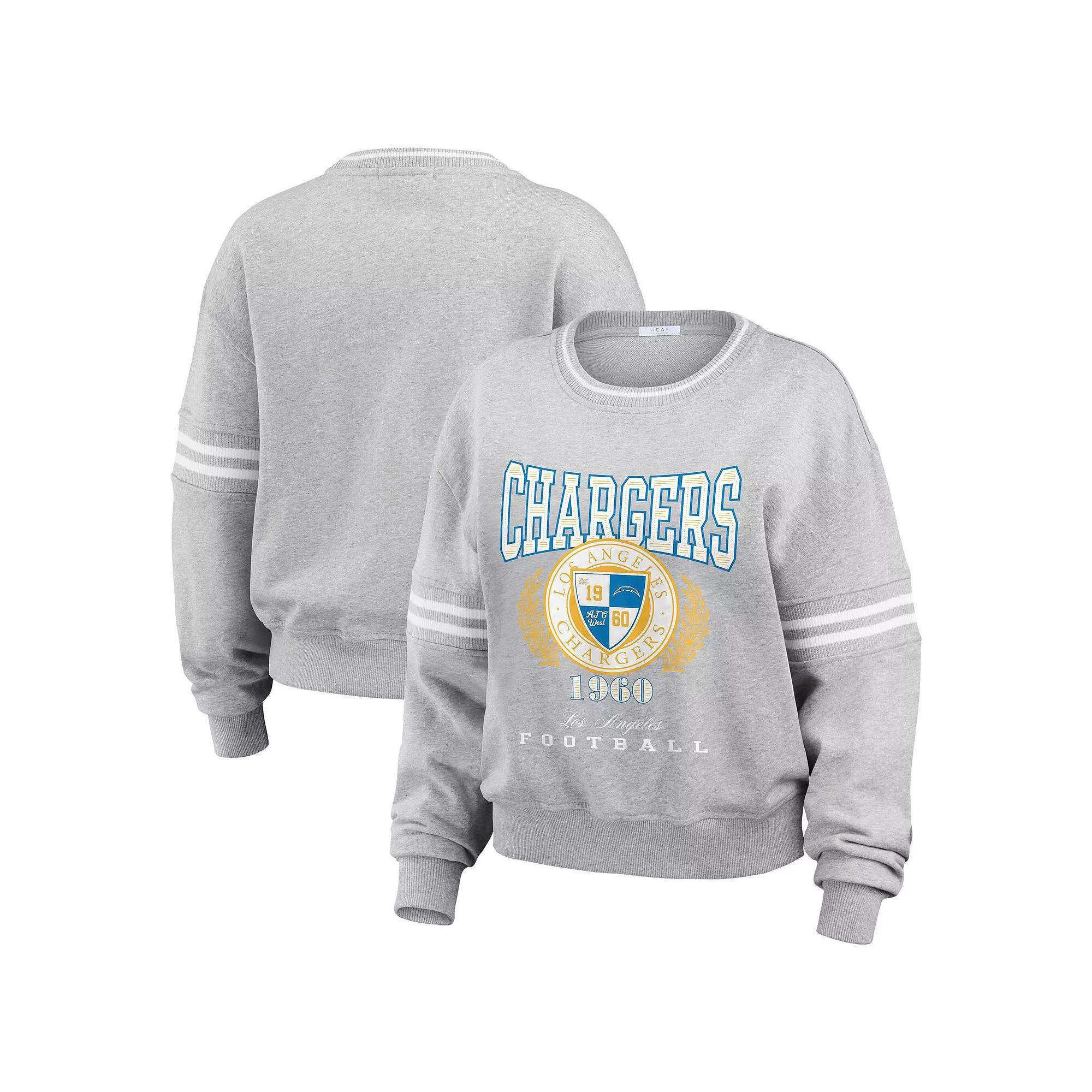 Women's WEAR by Erin Andrews Heather Gray Kentucky Wildcats Classic Stripe Pullover Sweater, Size: XL, Grey Product Image