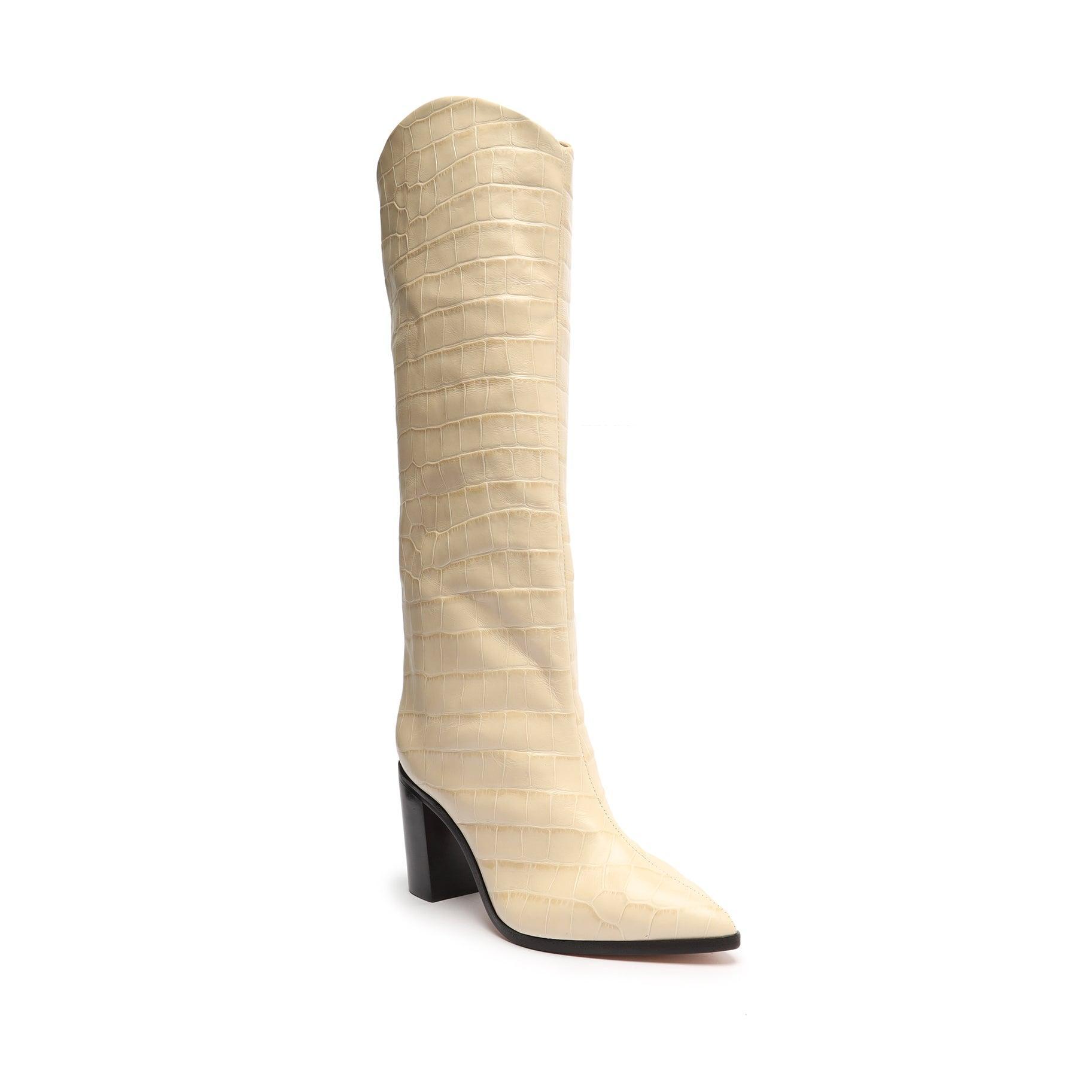 Maryana Block Crocodile-Embossed Leather Boot Product Image