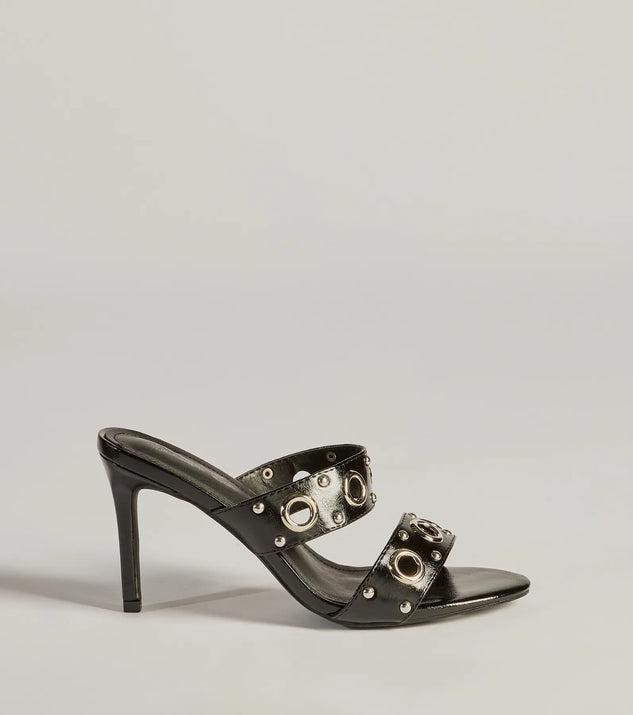 Stylish Edge Studded Strappy Stiletto Mules Product Image