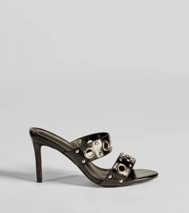 Stylish Edge Studded Strappy Stiletto Mules Product Image