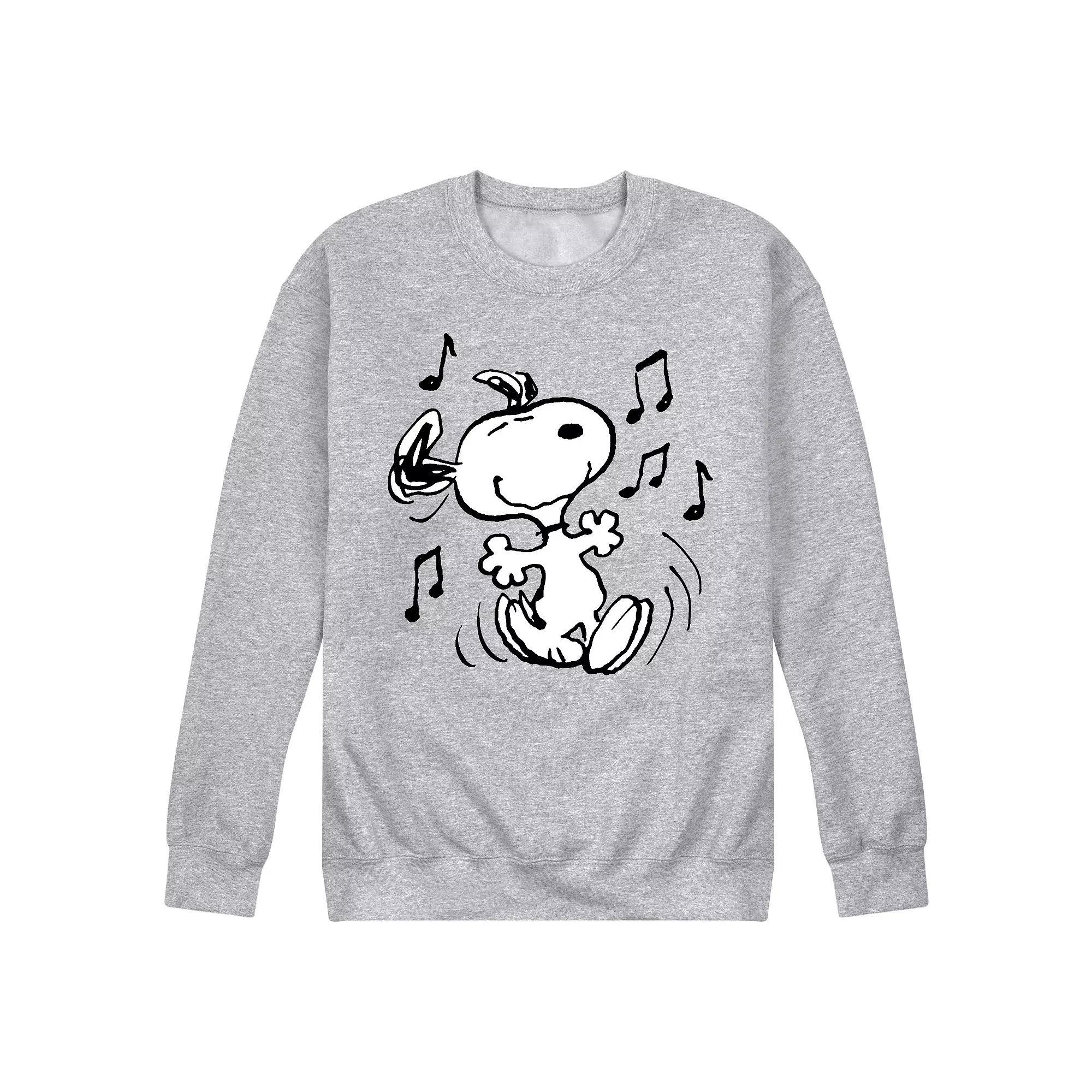 Men's Peanuts Snoopy Dancing Graphic Sweatshirt, Size: Medium, Gray Product Image