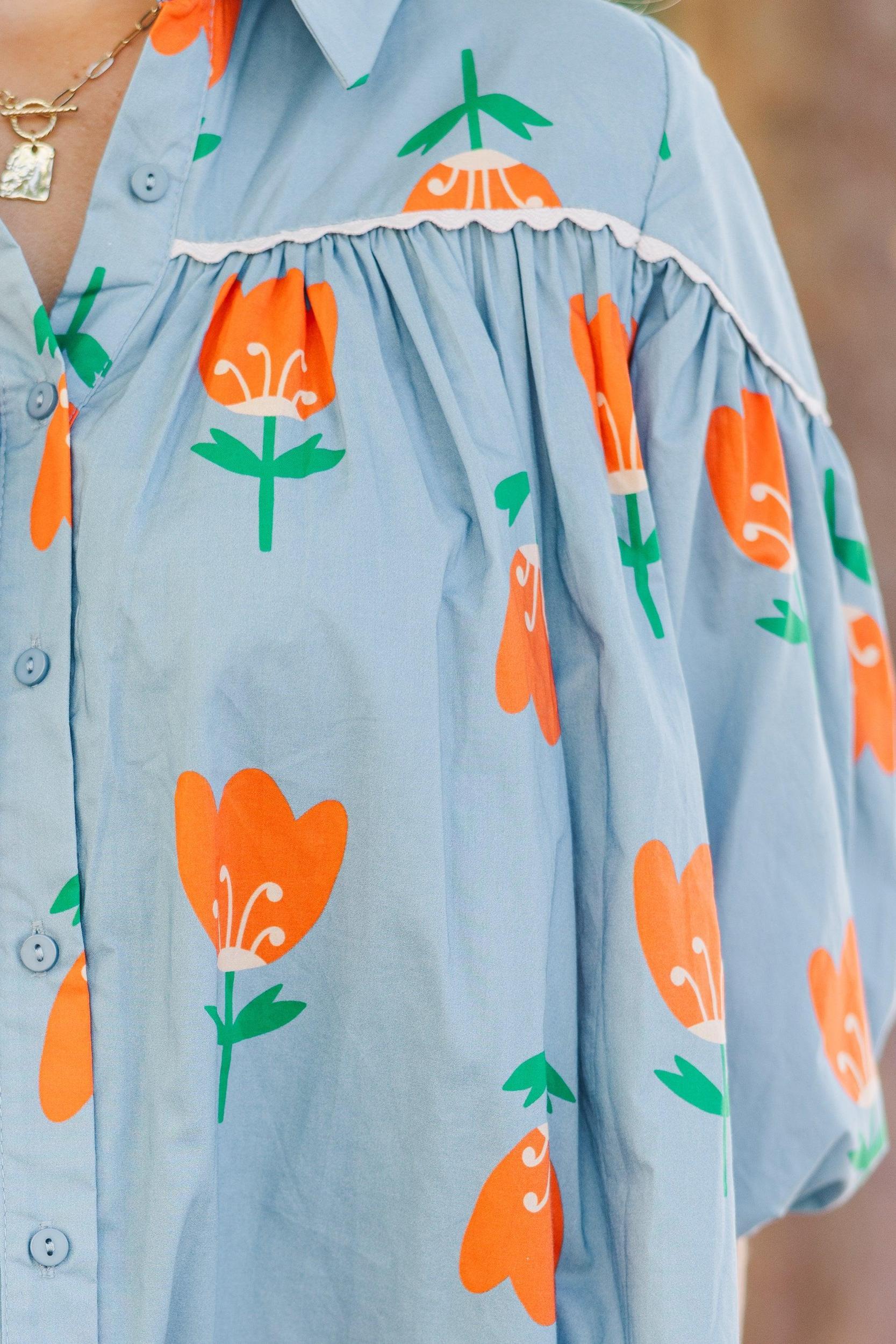 Always And Forever Blue Floral Blouse Female Product Image