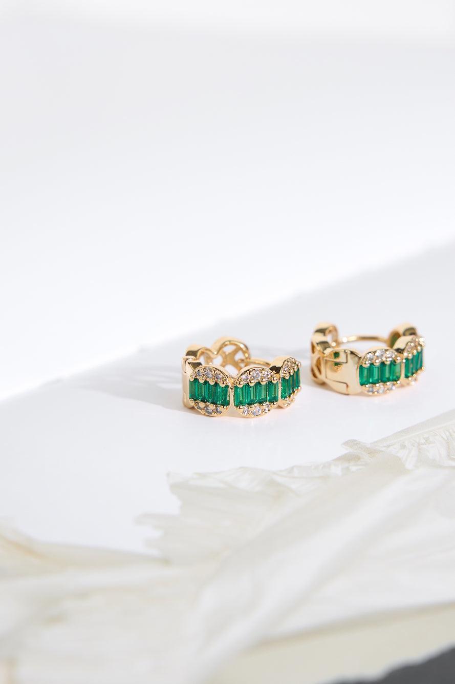 Jade Gems Earrings Gold Product Image